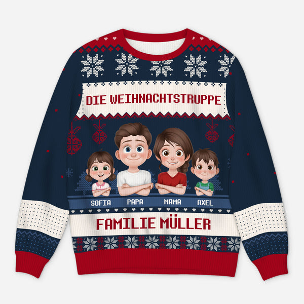 Produktbild von BLAK TEE Personalisierte Geschenke Weihnachtspullover Kinder Mit Einem Foto -Erwachsener Elf Mit Einem Geschenk- Weihnachtspullover Familie Set - Hässliche Weihnachtspullover Mädchen Und Jungen Rot1 4