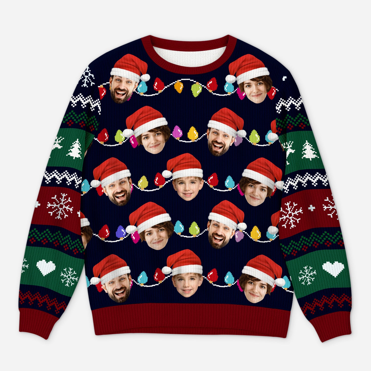 5696WGE1 familie und haustiere mit gesicht weihnachtspullover familie personalisiert_ 5696W3VTI