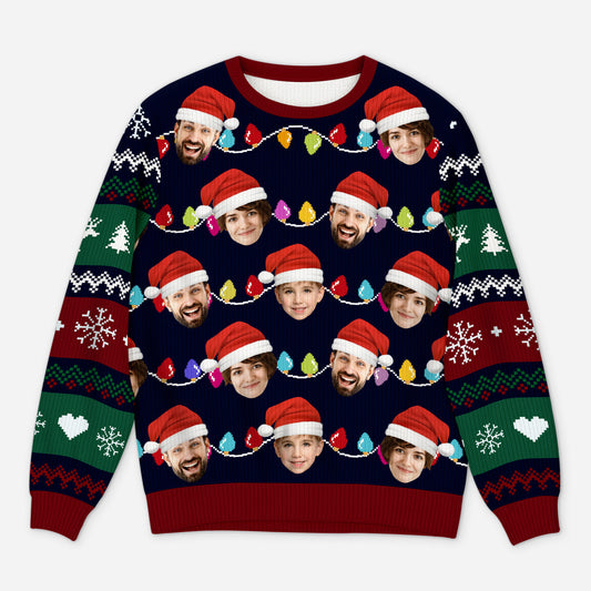 5696WGE1 familie und haustiere mit gesicht weihnachtspullover familie personalisiert_ 5696W3VTI