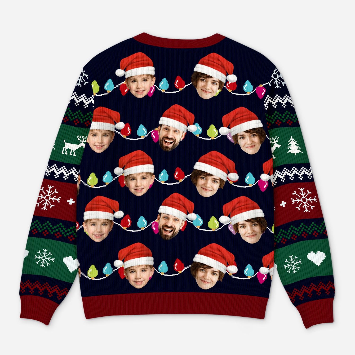 5696WGE3 familie und haustiere mit gesicht weihnachtspullover familie personalisiert_ 5696W3VTI