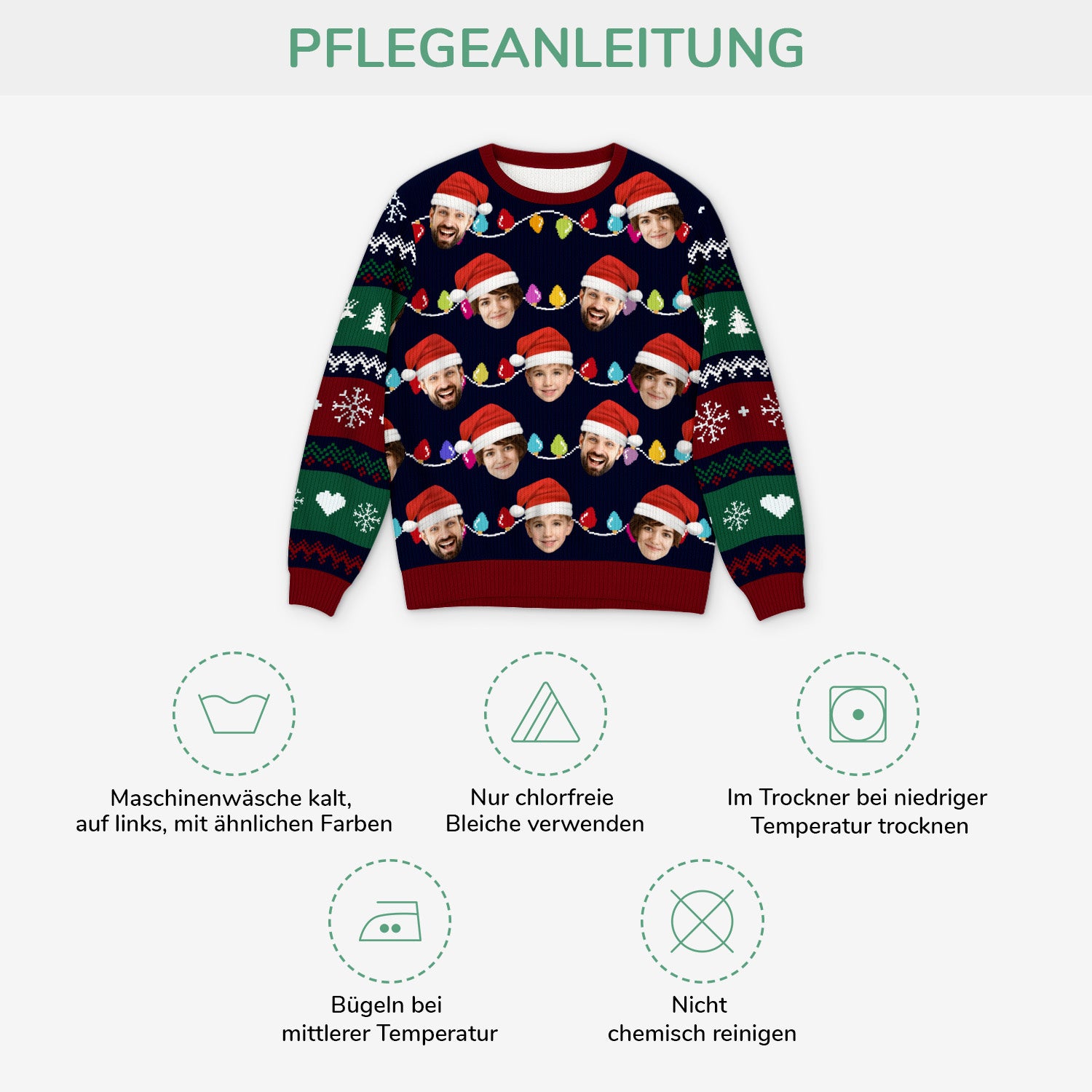 5696WGE4 familie und haustiere mit gesicht weihnachtspullover familie personalisiert_ 5696W3VTI