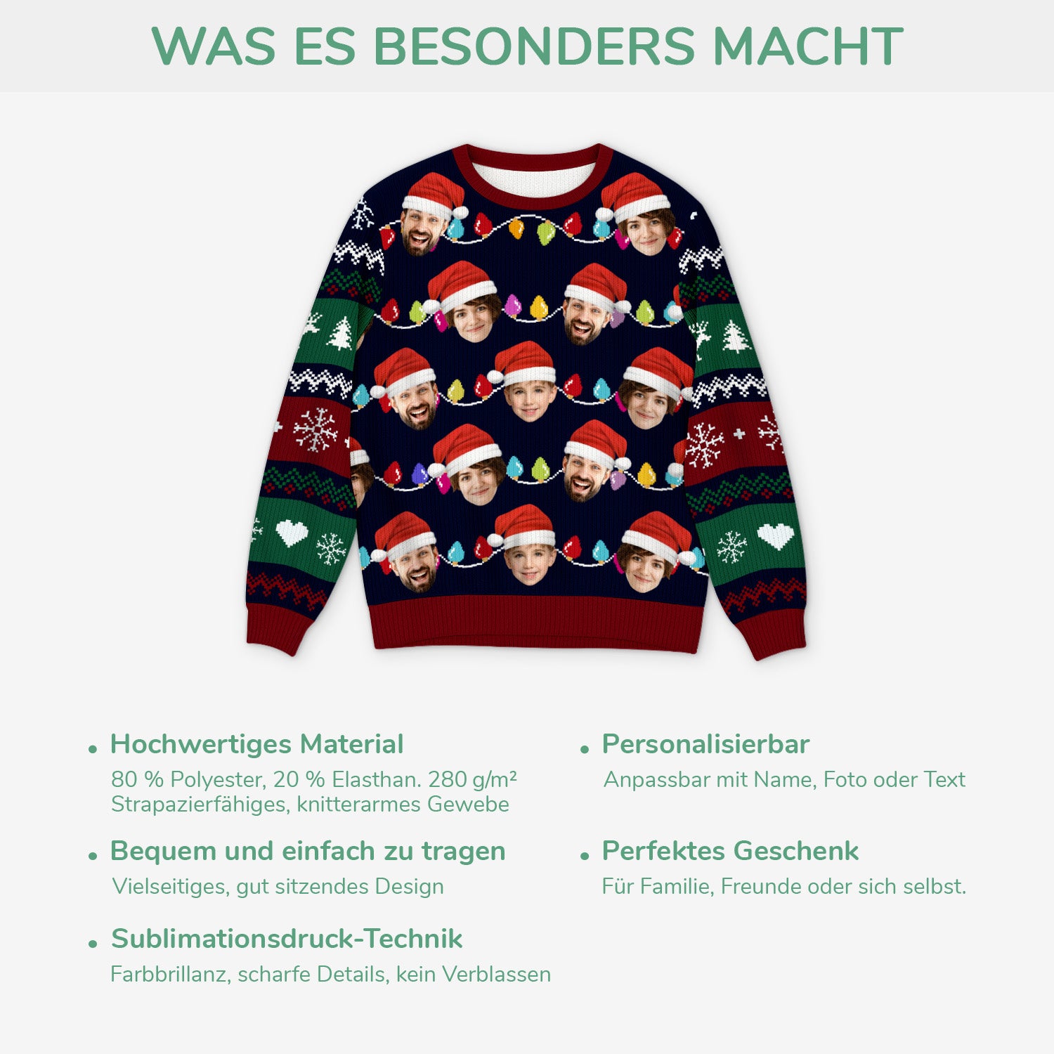 5696WGE5 familie und haustiere mit gesicht weihnachtspullover familie personalisiert_ 5696W3VTI