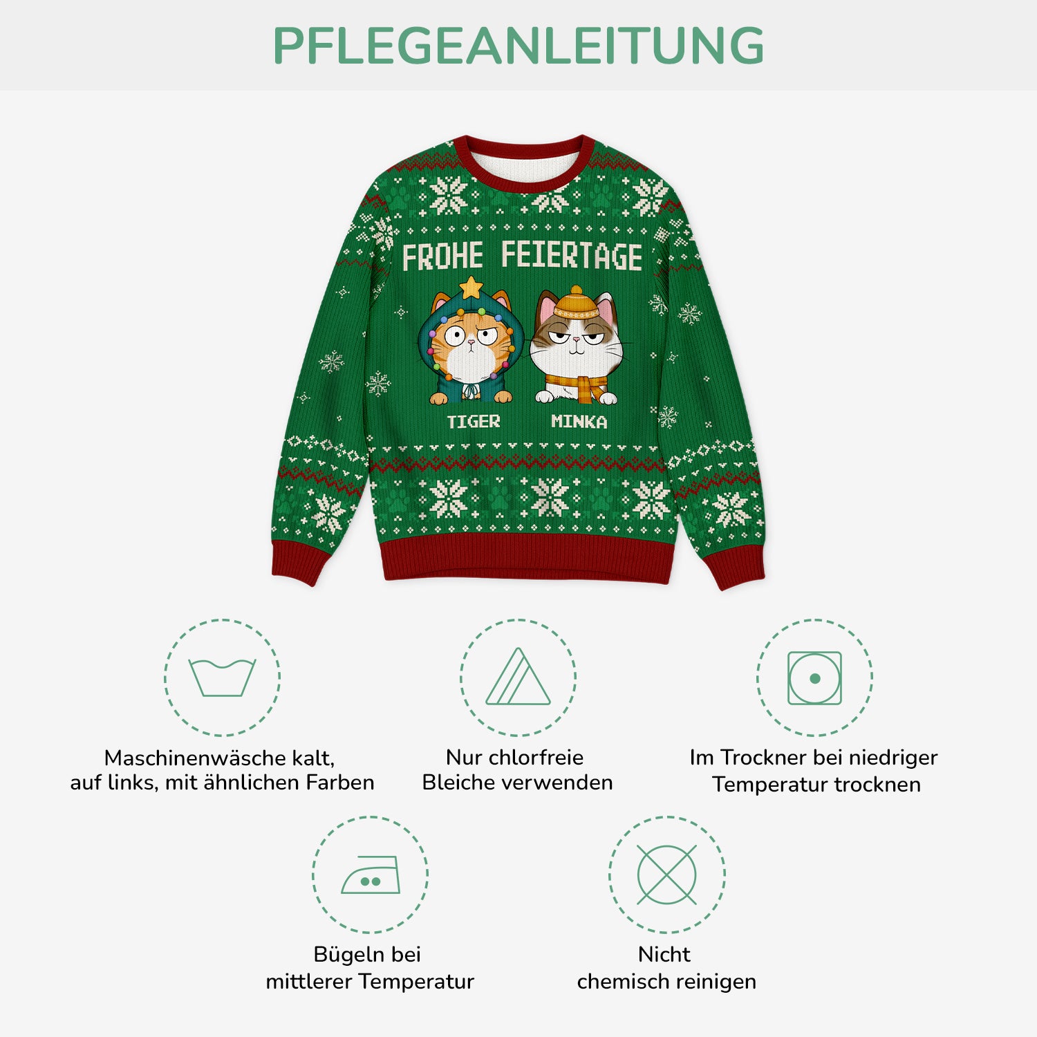 5704WGE4 frohe weihnachten weihnachtspullover katze personalisiert_ 5704WTYND