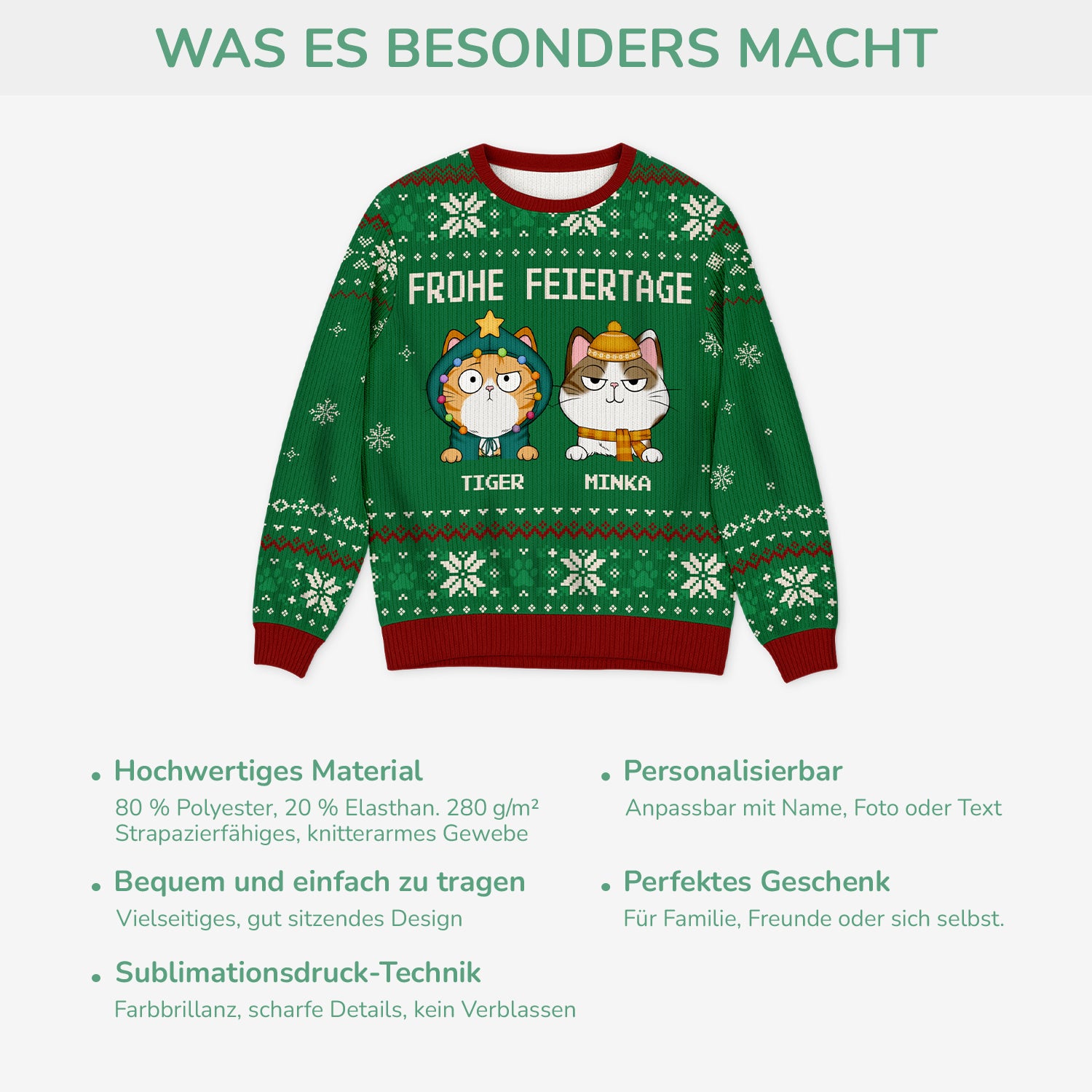 5704WGE5 frohe weihnachten weihnachtspullover katze personalisiert_ 5704WTYND