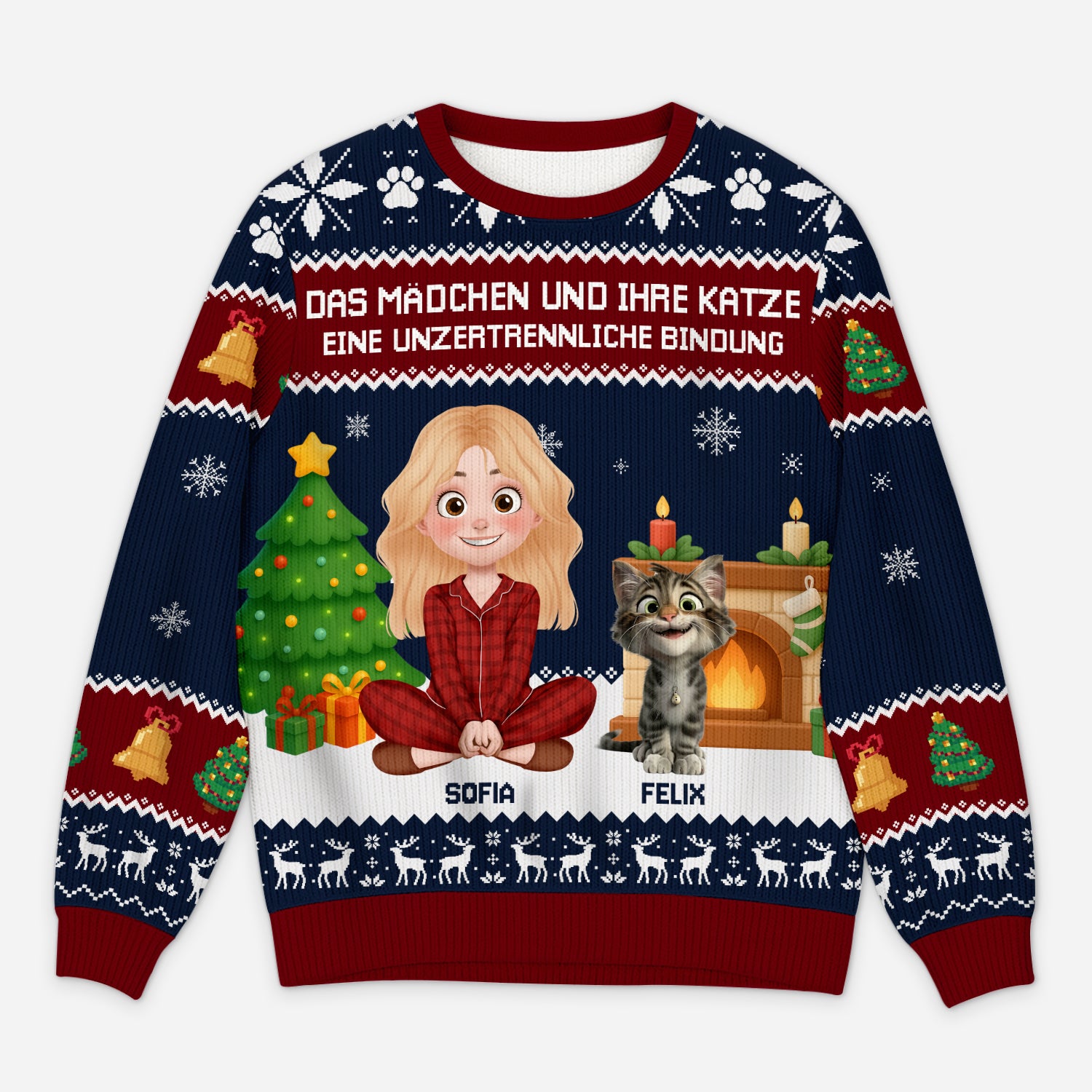 5706WGE1 eine unzertrennliche bindung zwischen mensch hund weihnachtspullover hund personalisiert_ 5706W