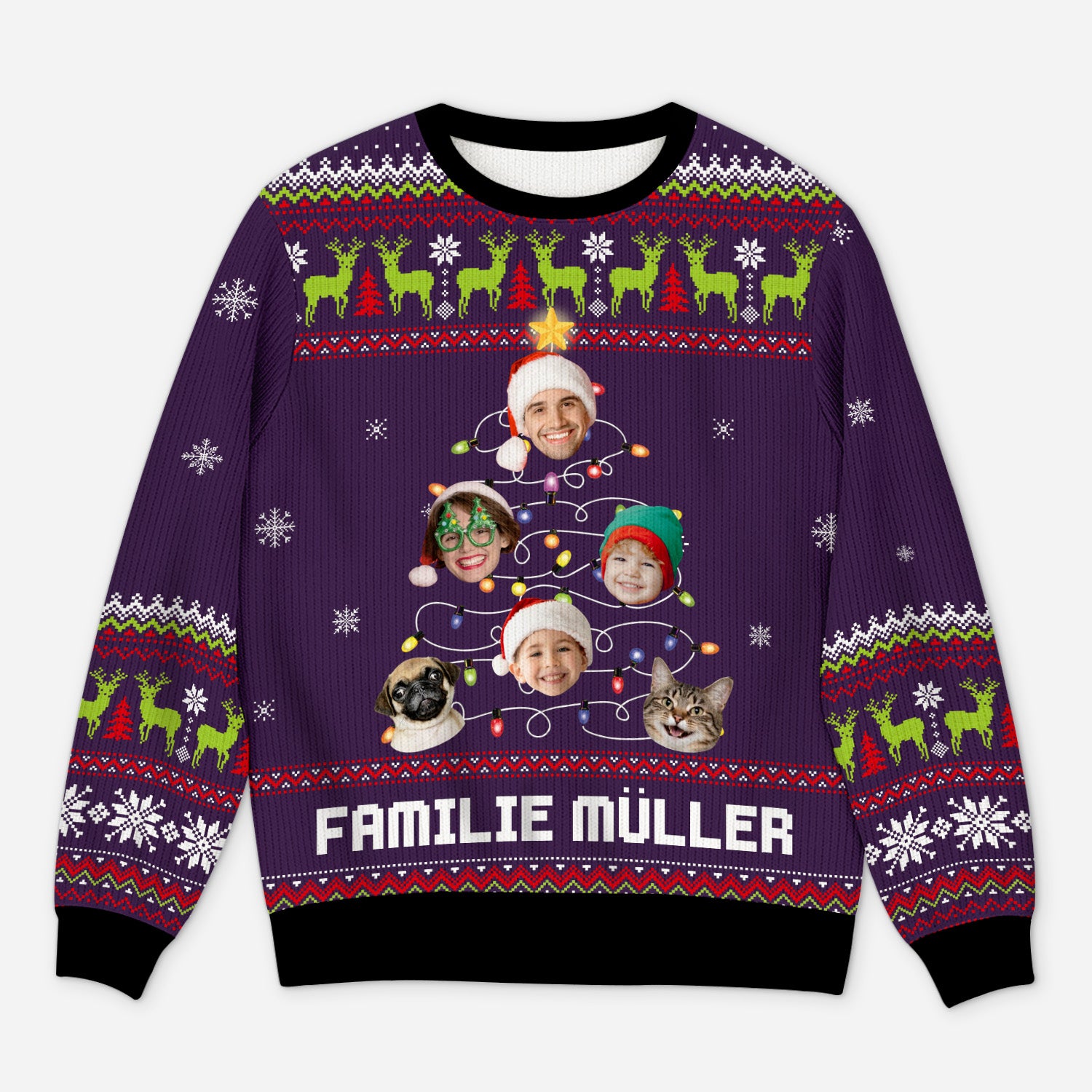 5708WGE1 weihnachtsbaum mit gesicht weihnachtspullover familie personalisiert 5708W3TMI