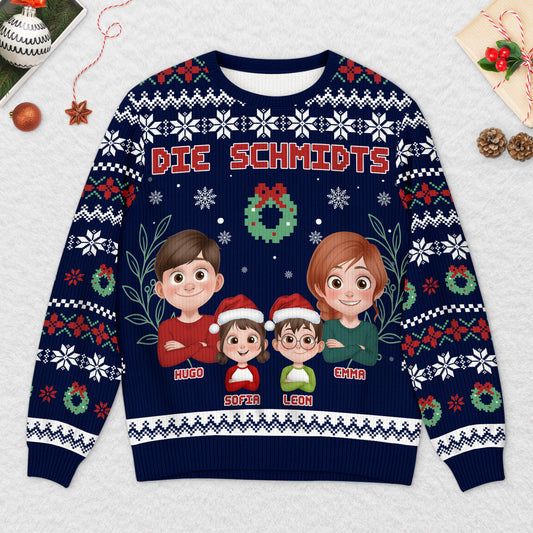 5710WGE3 papa mama und kinder weihnachtspullover familie personalisiert 5710WTVTI