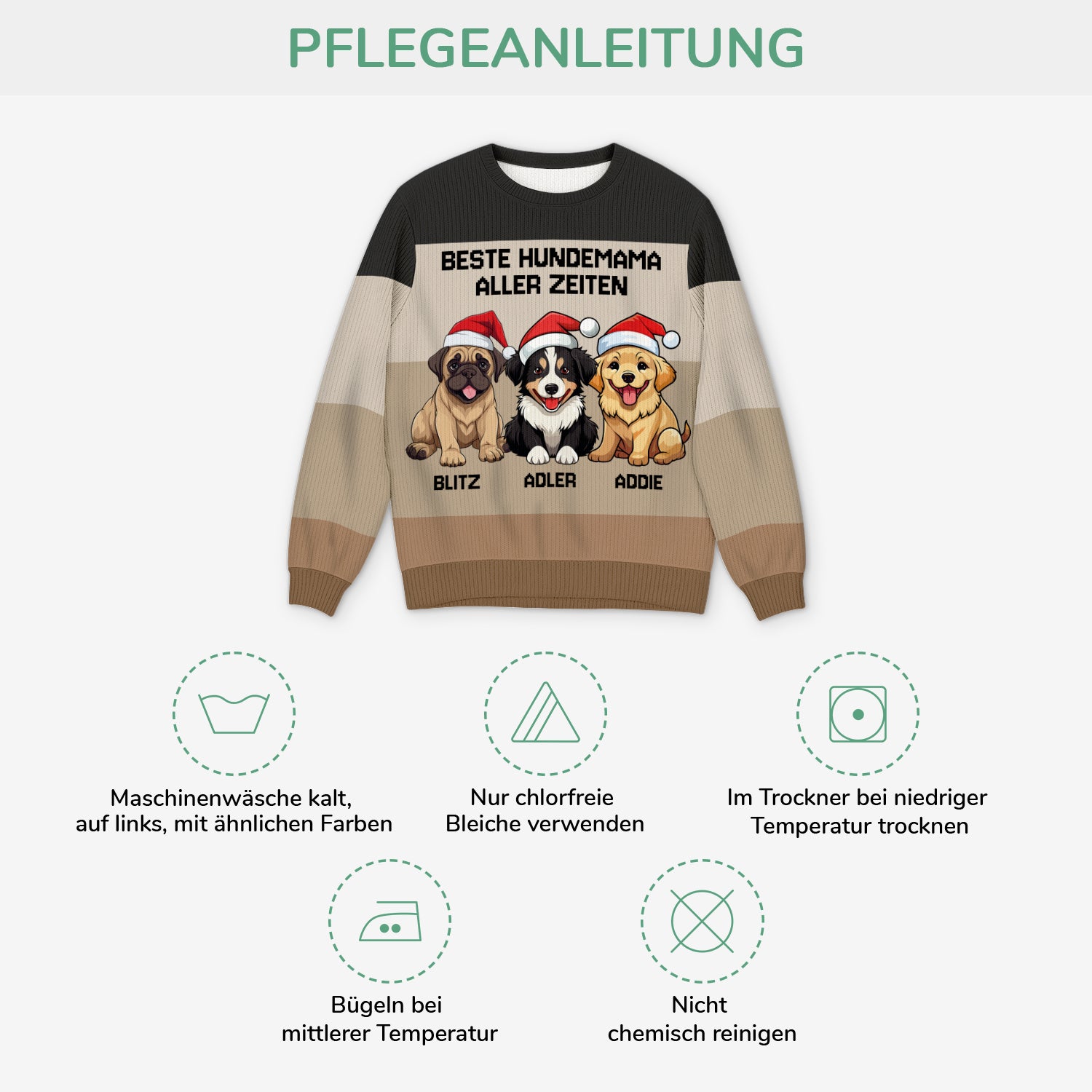 5711WGE4 beste hundemama bester hundepapa aller zeiten weihnachtspullover hund personalisiert_ 5711WTVCC