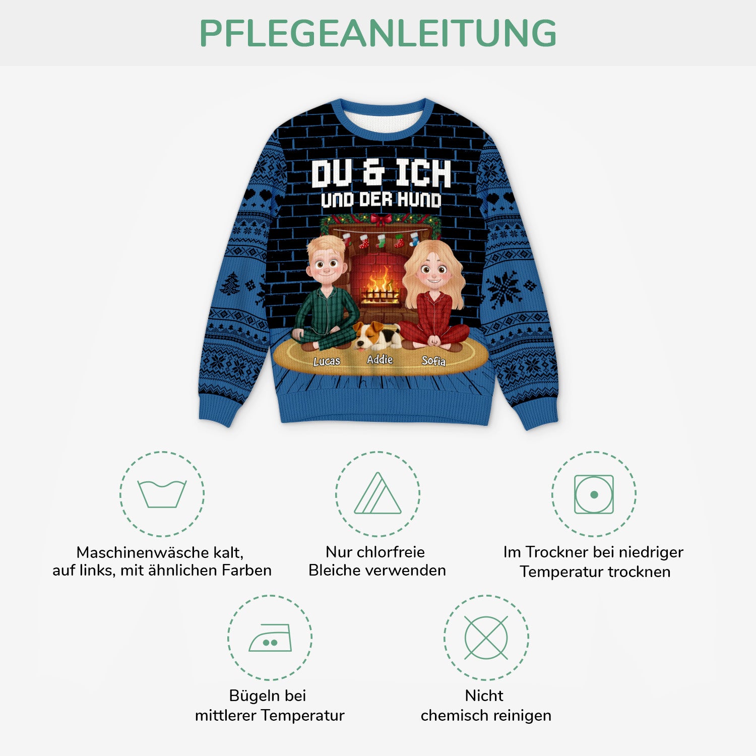 5715WGE4 du ich und hunde personalisierter weihnachtspullover_ paar 5715W6LMC