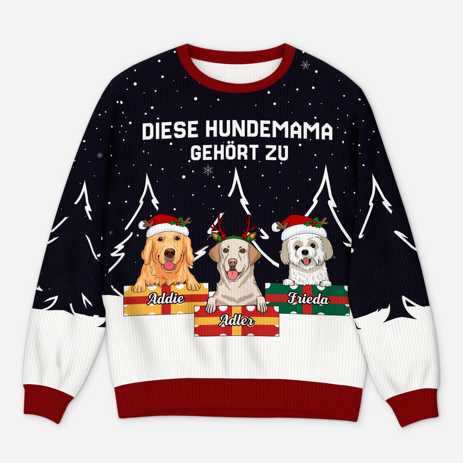 5716WGE1 diese hundemama dieser hundepapa gehort zu weihnachtspullover hund personalisiert_ 5716W6LCC