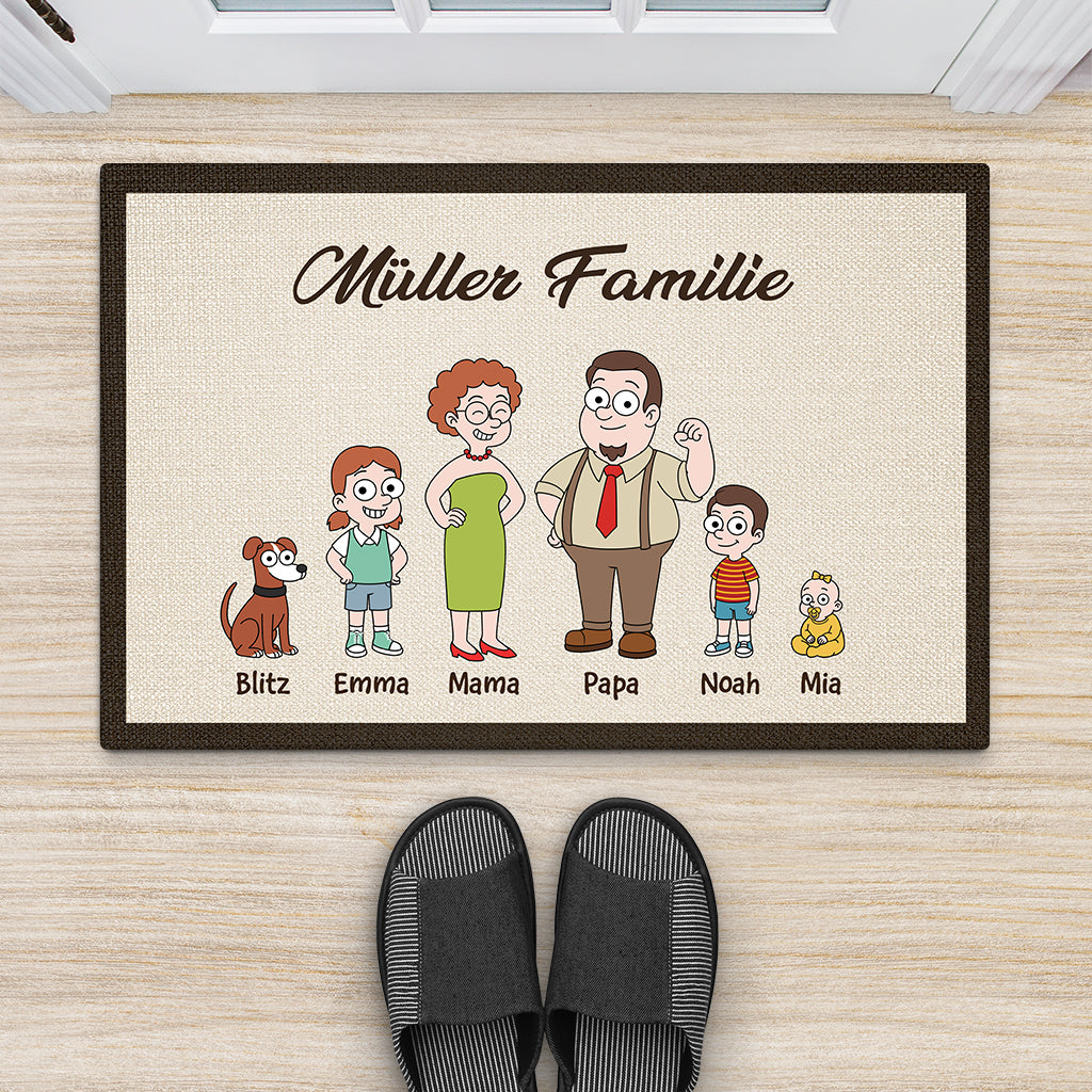 5724DGE2 familie mit hund katze fussmatte familie personalisiert_ 5724DKI7I