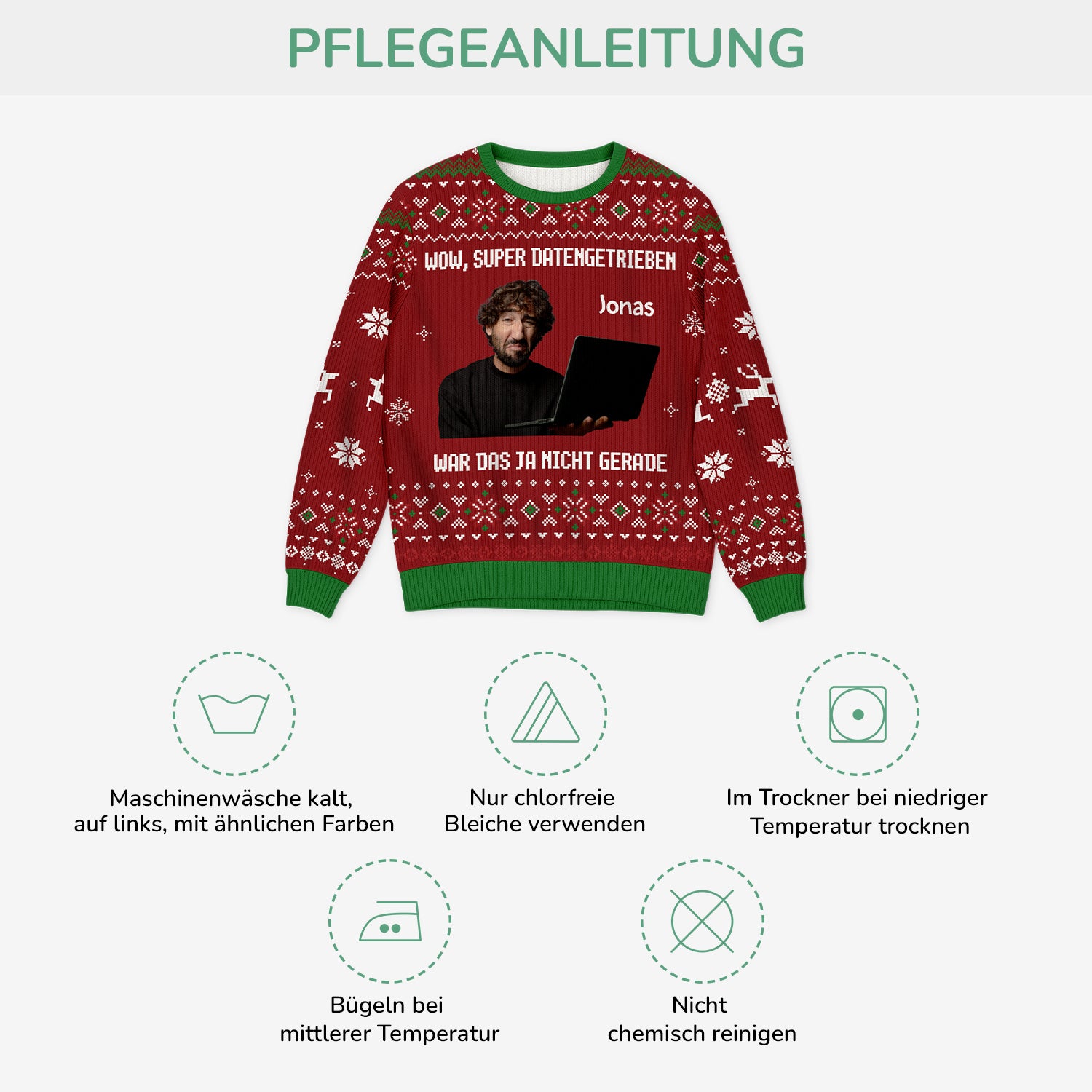 5728WGE4 wow super datengetrieben war das ja nicht gerade weihnachtspullover personalisiert_ kollegen freunde mit gesicht 5728WKVNF