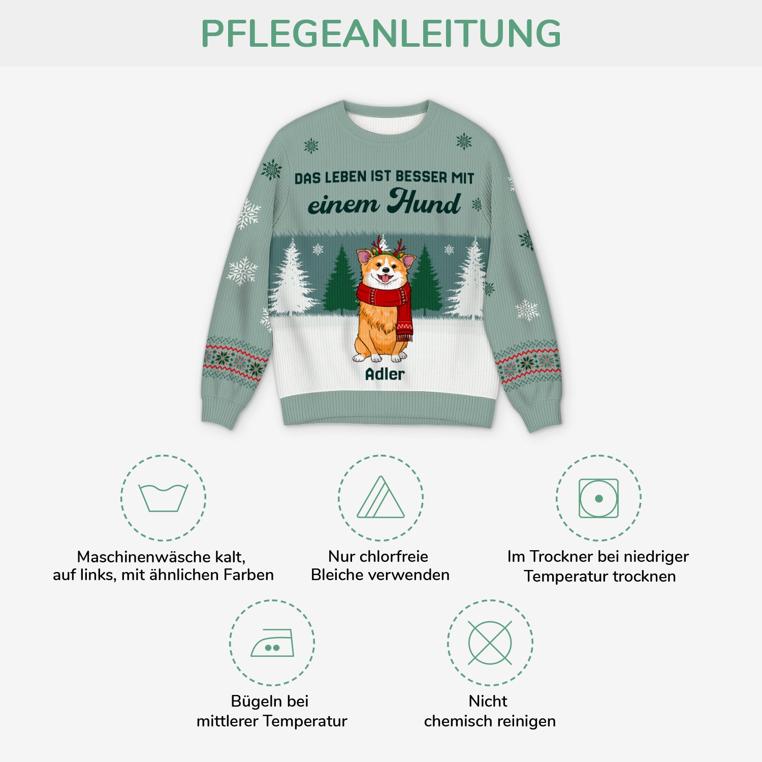5729WGE4 das leben ist besser mit einem hund weihnachtspullover hund personalisiert_ 5729WTZCC