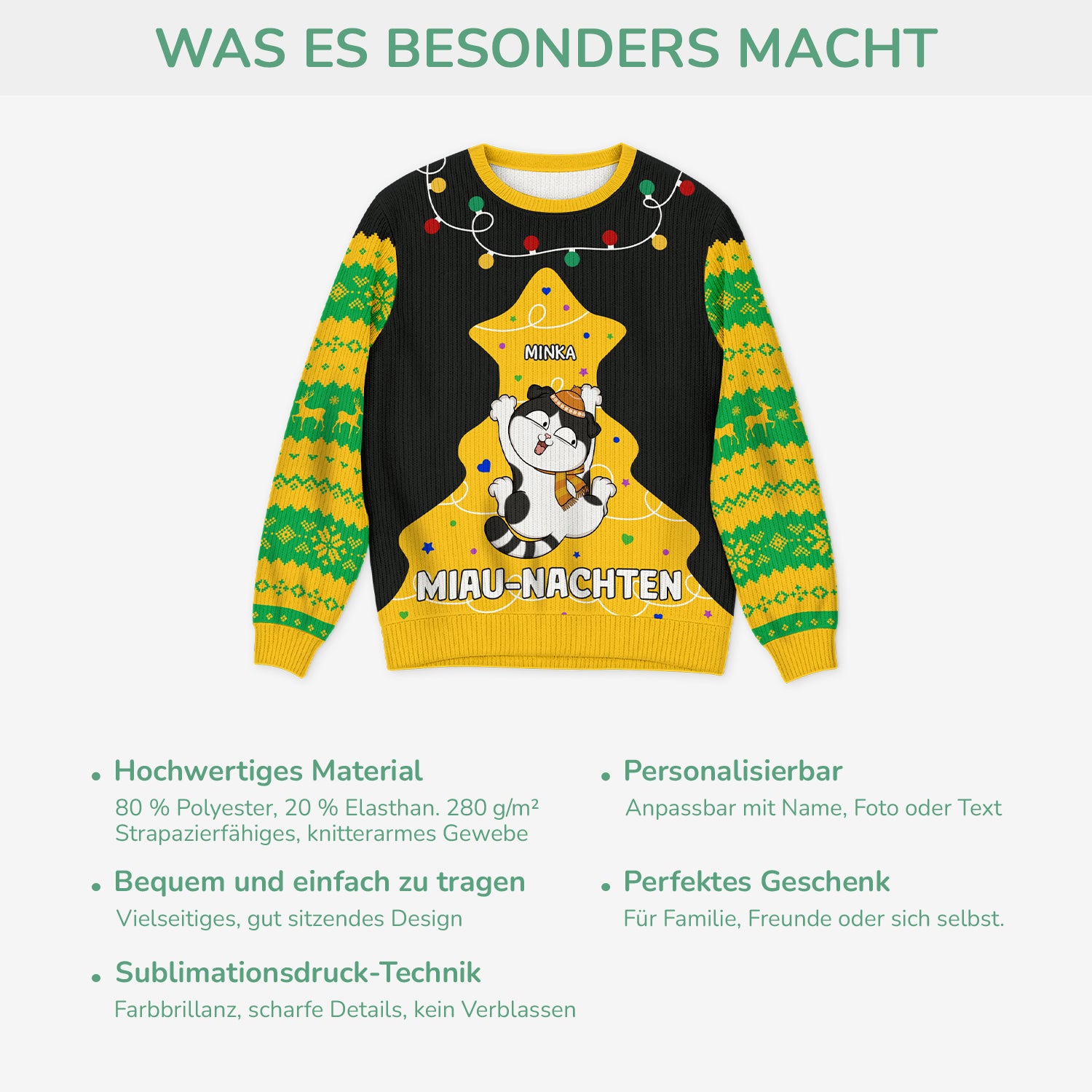 5732WGE5 miau nachten weihnachtspullover katze personalisiert_ 5732WTTND