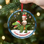 5736OGE2 frohe weihnachten dinosaurier personalisierter weihnachtsschmuck_ glas kinder mit gesicht 5736OKHQK