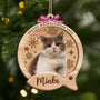 5740OGE1 erstes weihnachten personalisierte 2 schicht holz ornamente weihnachten katze mit foto 5740OTTQD