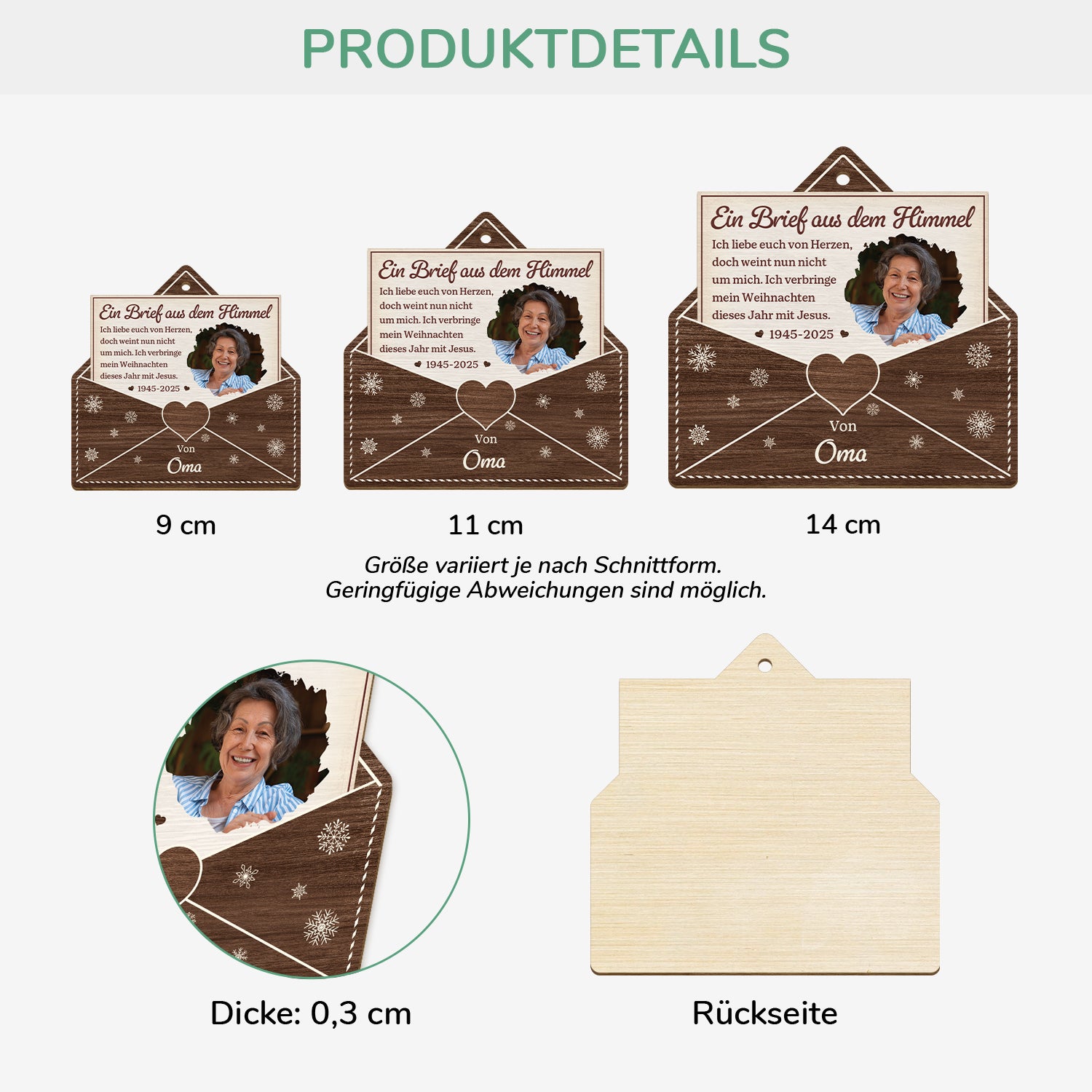 5747OGE3 ein brief aus dem himmel personalisierter 1 schicht holz ornamente zur erinnerung 5747O6VZA