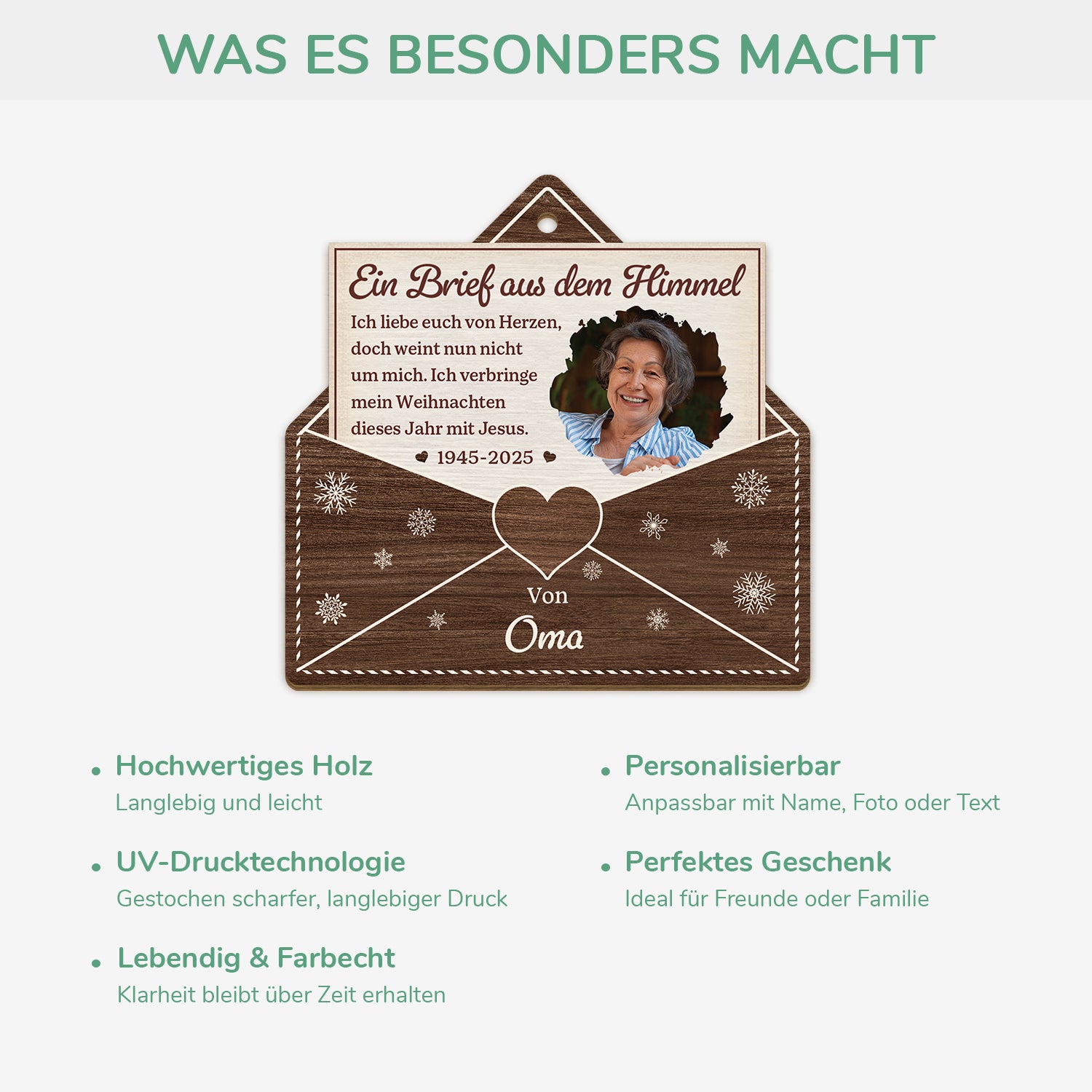 5747OGE4 ein brief aus dem himmel personalisierter 1 schicht holz ornamente zur erinnerung 5747O6VZA