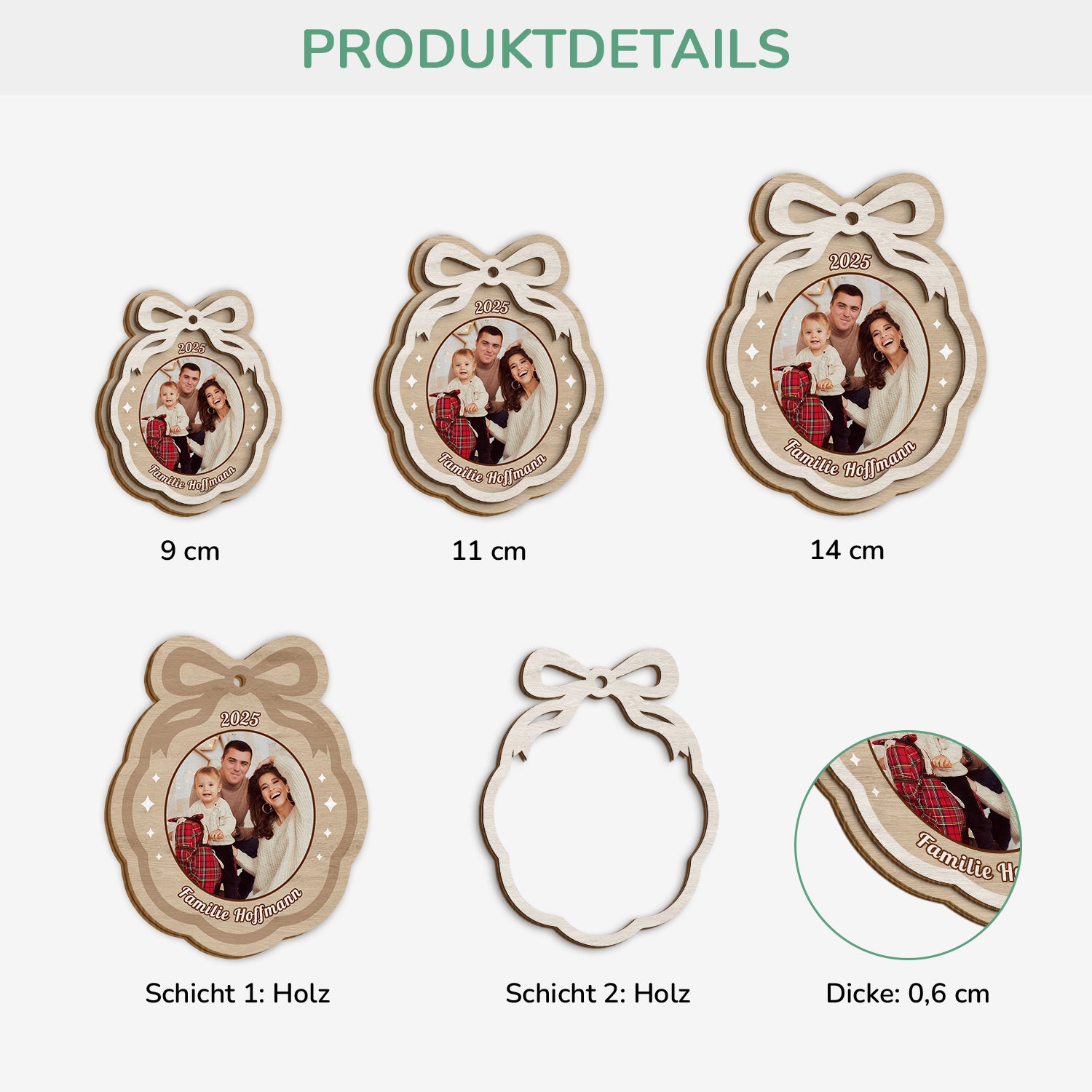 5751OGE1 familie mit foto personalisierte 2 schicht holz ornamente weihnachten 5751O86NI3