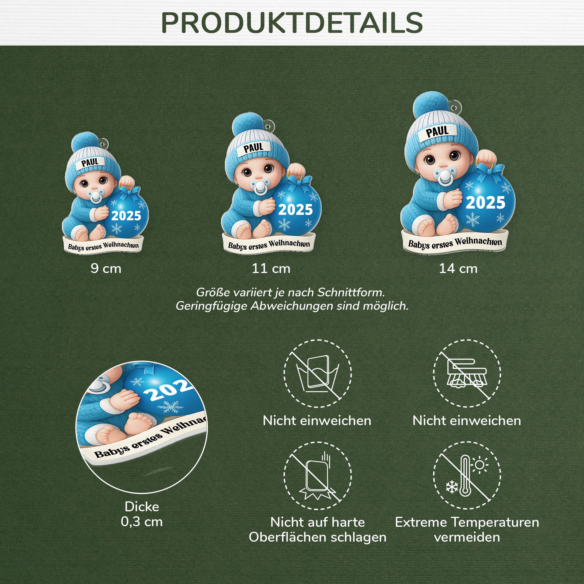5752OGE3 3d druck effekt babys erstes weihnachten personalisierter weihnachtsschmuck acryl 5752OKVMK