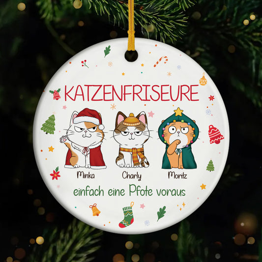5756OGE1 katzenfriseure einfach eine pfote voraus keramik weihnachtsschmuck personalisiert_ katzen 5756O6VQD