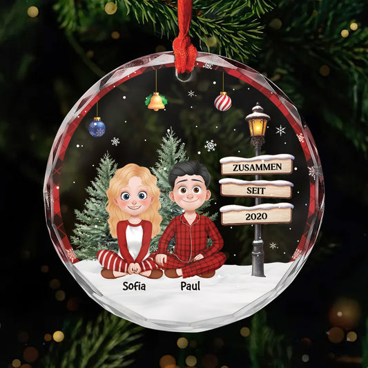 5758OGE1 zusammen seit strassenschilder personalisierter weihnachtsschmuck_ glas paar 5758O3QMG