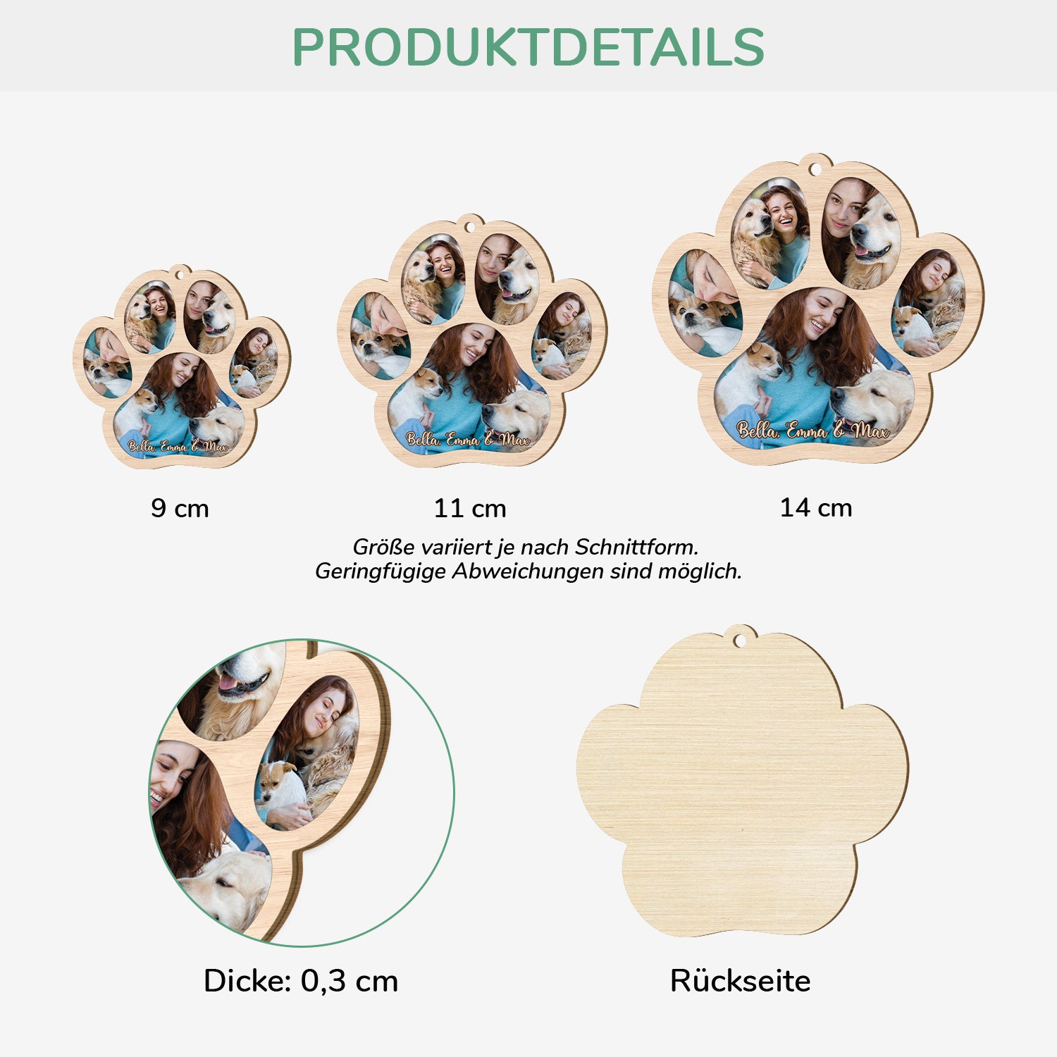 5759OGE1 pfoten mit fotos personalisierte 2 schicht holz ornamente weihnachten hund zur erinnerung 5759O3LCC_2