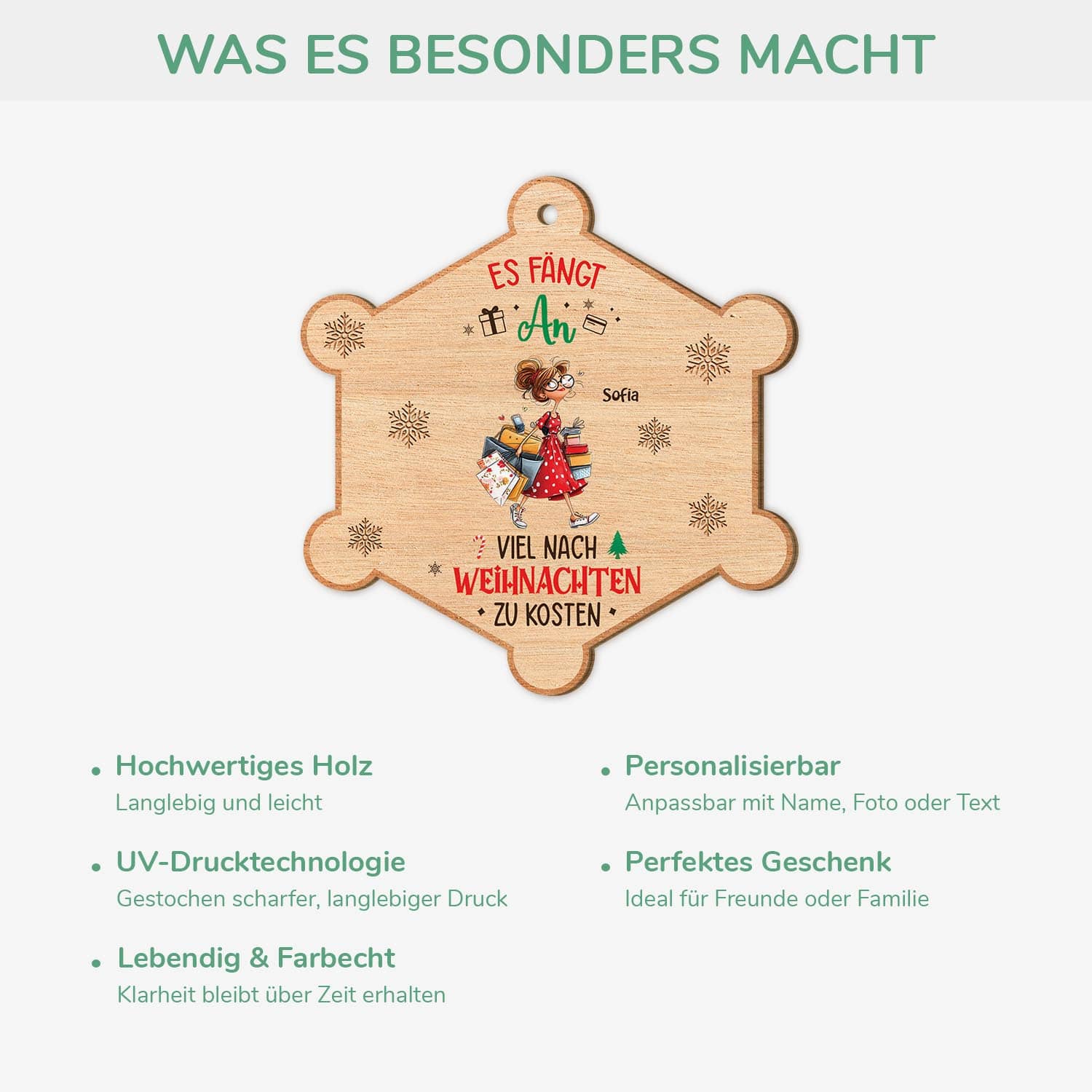 5762OGE4 es fangt an viel nach weihnachten zu kosten schnappchenjagerin personalisierte 1 schicht holz ornamente frauen 5762OTZCA_d96baeab cf4e 43fe a207 244698aea859