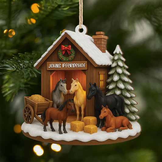 5767OGE1 3d druck effekt pferdehof personalisierte 1 schicht holz ornamente weihnachten pferde 5767O3LQU