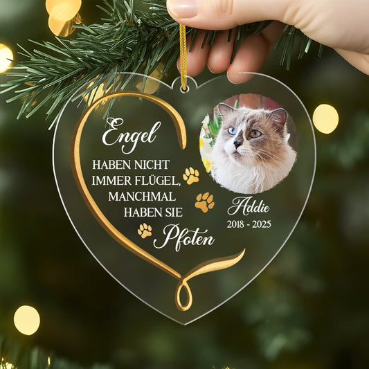 5769OGE2 manchmal haben engel pfoten personalisierter weihnachtsschmuck_ acryl mit foto zur erinnerung haustier 5769O8UMC