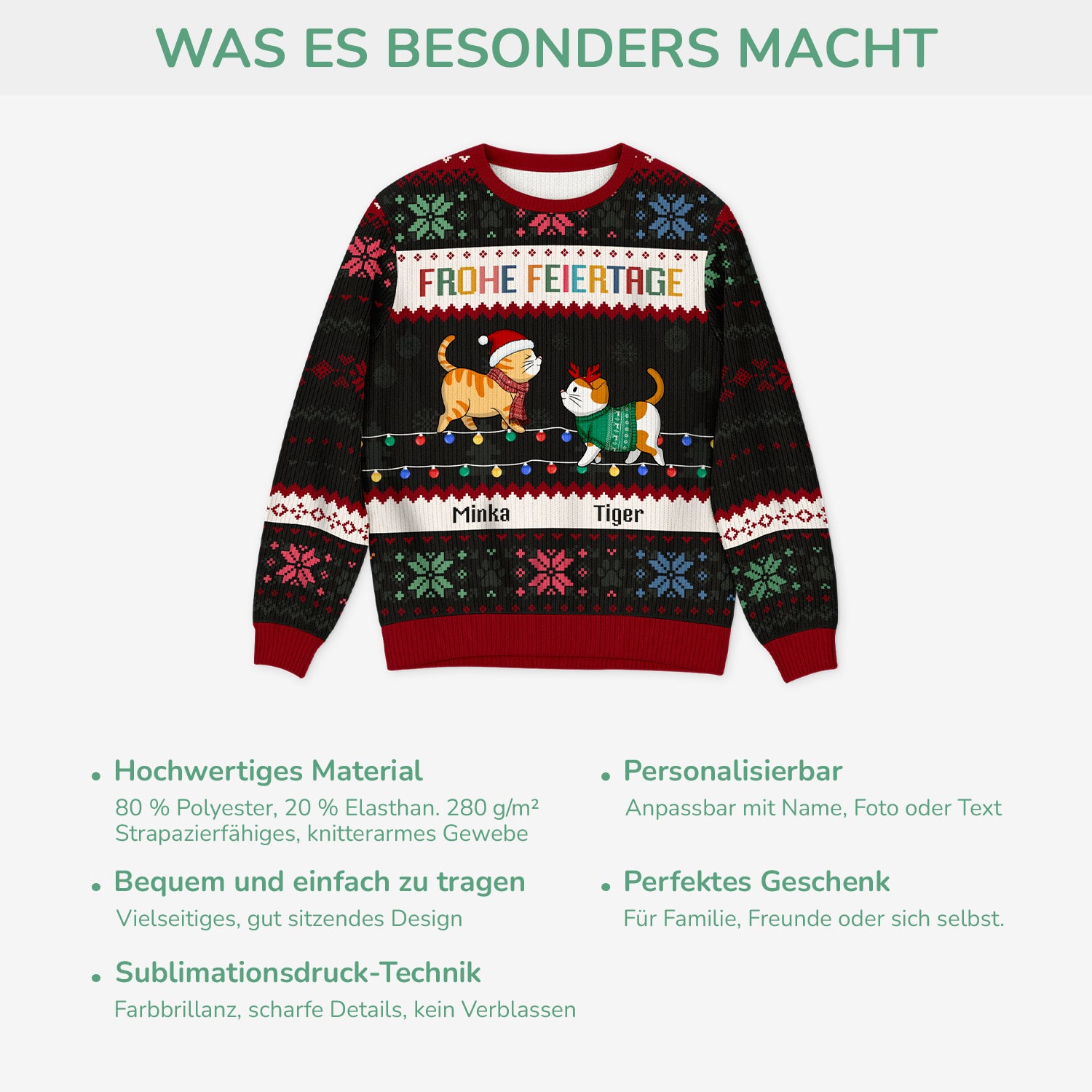5774WGE5 frohliche weihnachten weihnachtspullover katze personalisiert_ 5774W8QND