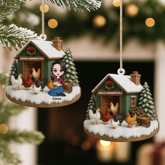 5776OGE2 huhnerstall personalisierte 1 schicht holz ornamente weihnachten frau huhn 5776O3VQA