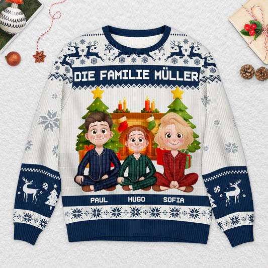 5783WGE2 die familie cartoon weihnachtspullover familie personalisiert_ 5783W8MZI