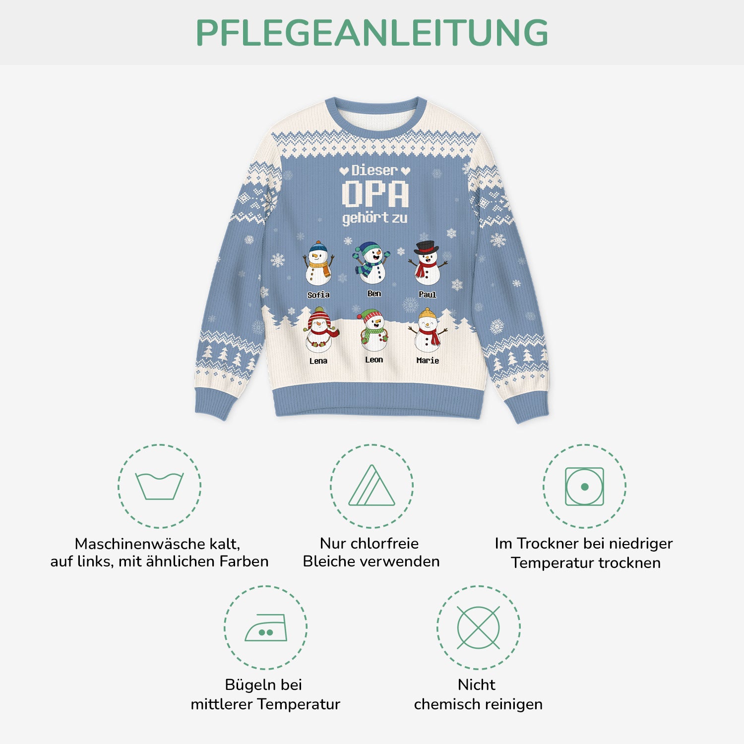 5791WGE4 dieser opa papa gehort zu schneemann personalisierter weihnachtspullover_ opa papa 5791WKZNB