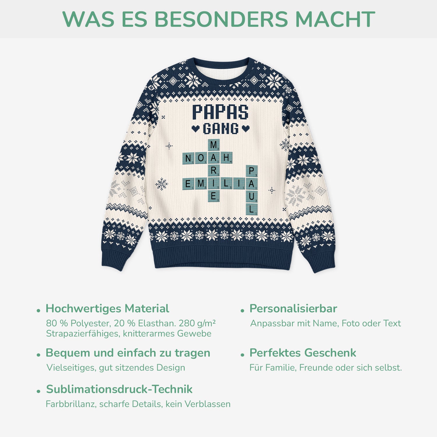 5794WGE5 papas gang personalisierte kreuzwortratsel weihnachtspullis_ papa 5794W8TNB