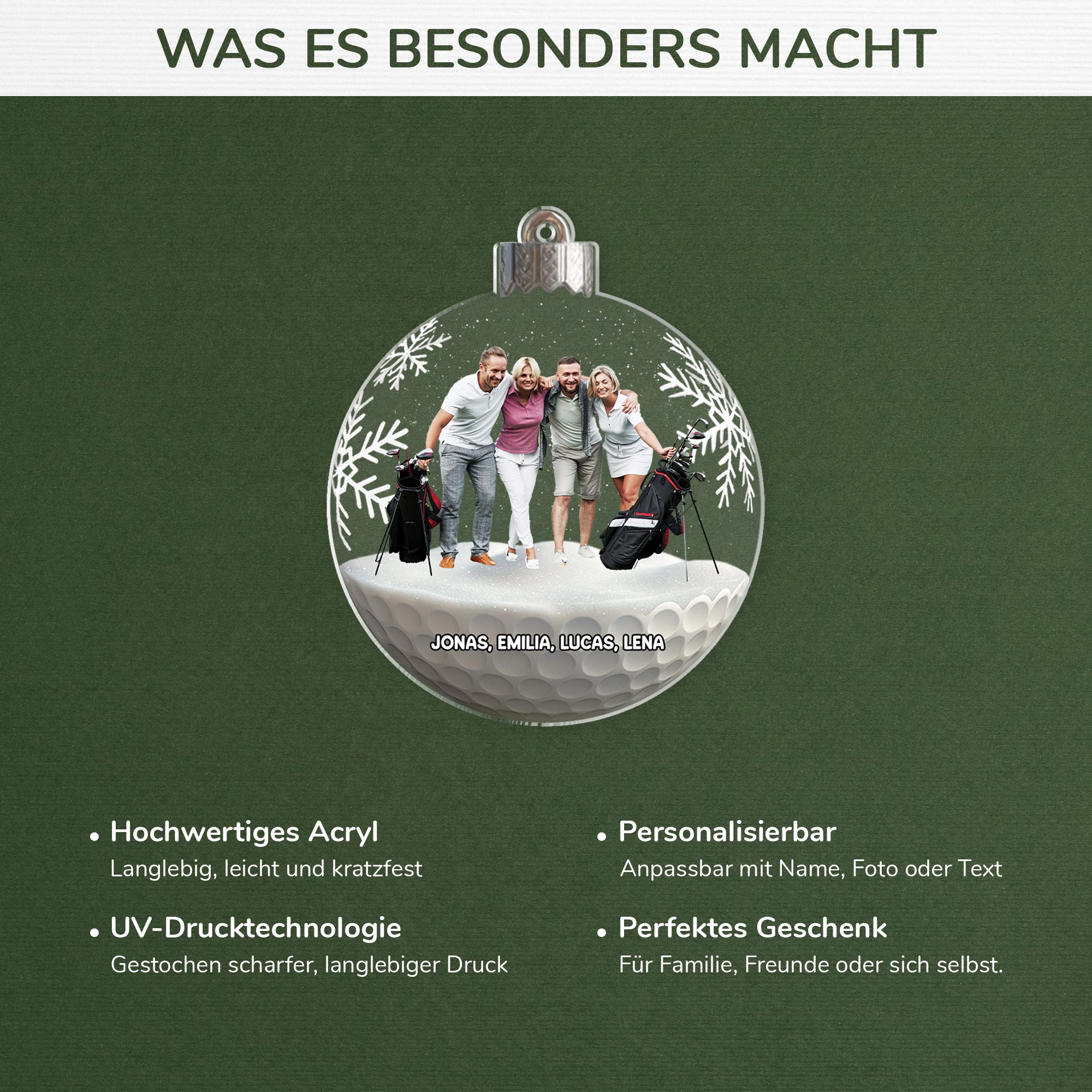 5800OGE4 golfer mit foto personalisierter weihnachtsschmuck_ acryl frauen manner 5800OKZCB