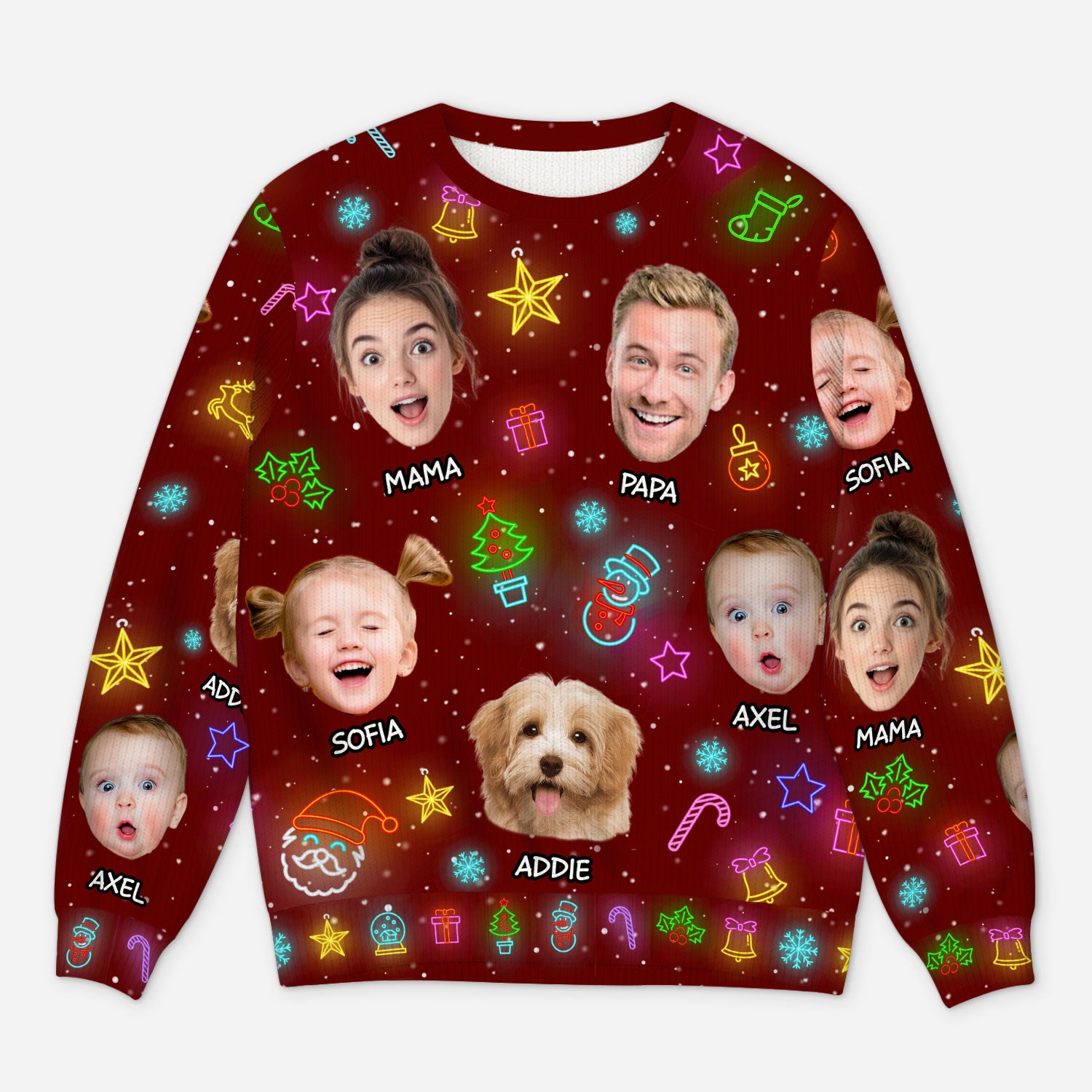 5801WGE1 familie mit gesicht weihnachtspullover familie personalisiert_ lustig 5801WTUAI