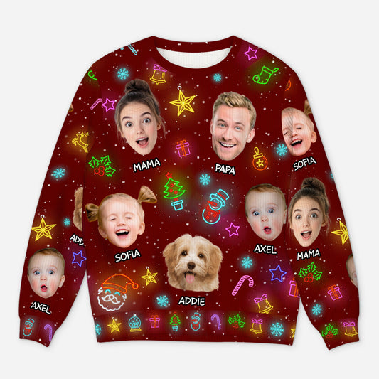 5801WGE1 familie mit gesicht weihnachtspullover familie personalisiert_ lustig 5801WTUAI