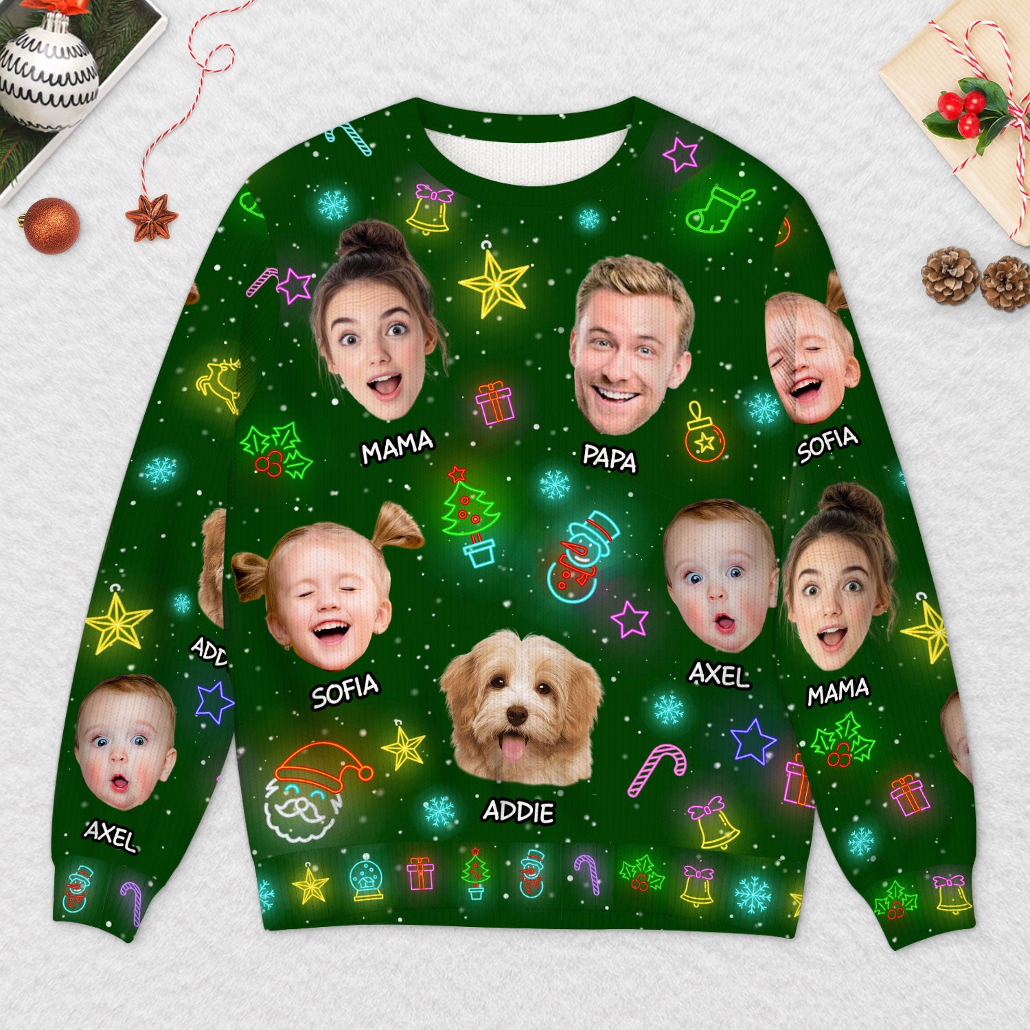 5801WGE2 familie mit gesicht weihnachtspullover familie personalisiert_ lustig 5801WTUAI