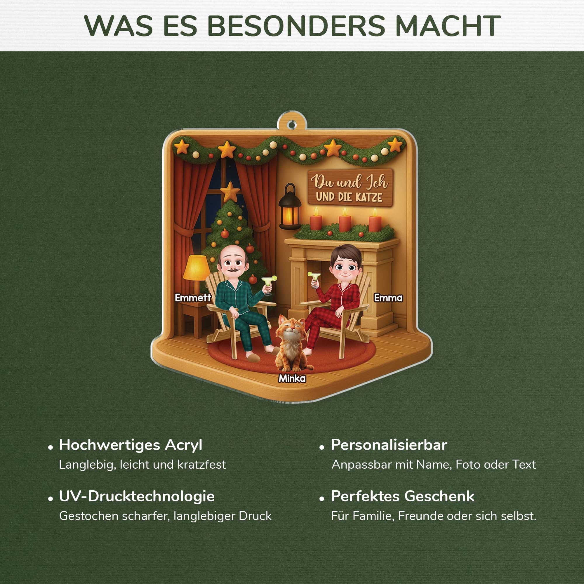 5804OGE4 3d druck effekt du ich und die katzen personalisierter weihnachtsschmuck_ acryl paar 5804OKQQD