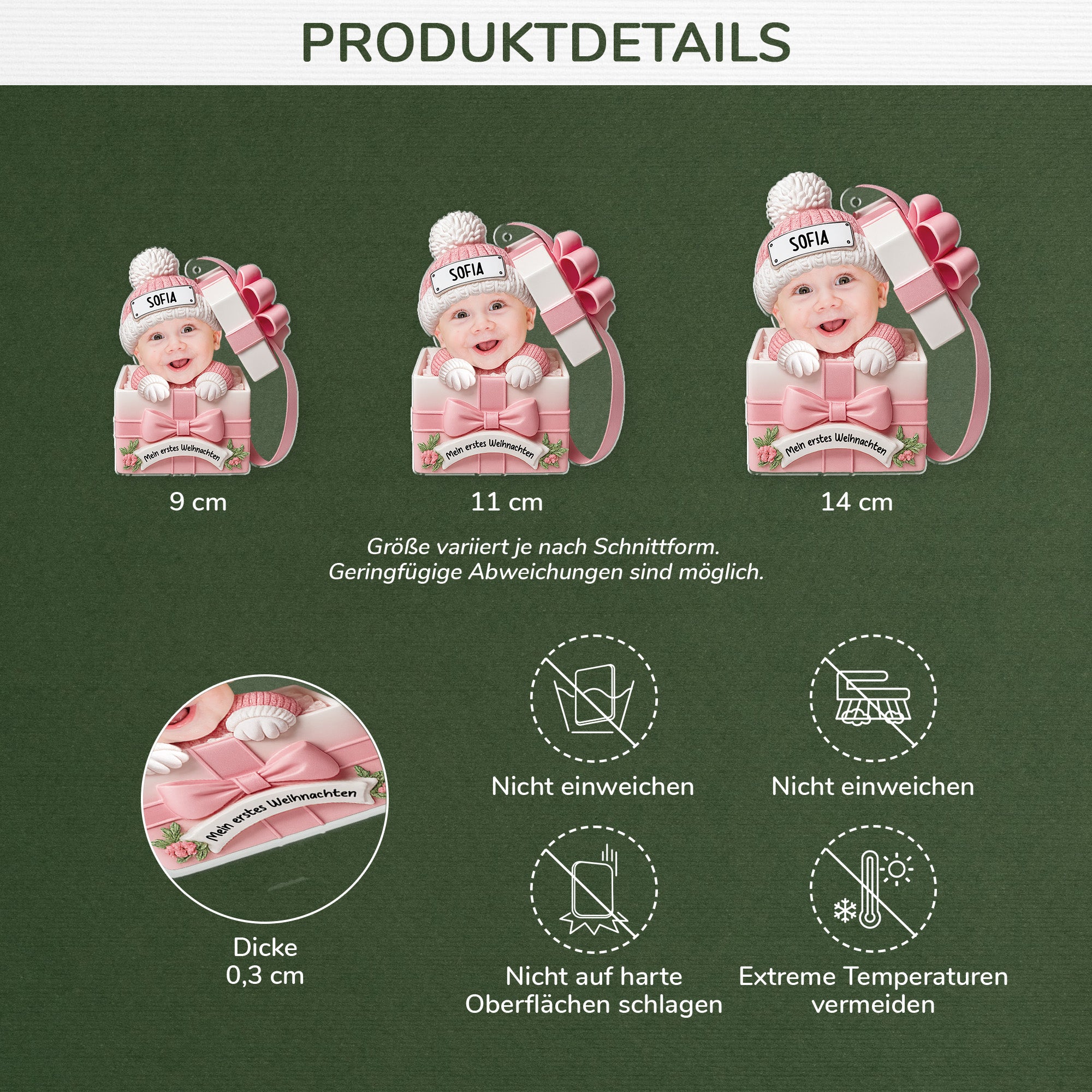 5807OGE3 3d druck effekt mein erstes weihnachten personalisierter weihnachtsschmuck acryl zur geburt eines babys 5807O8LMK