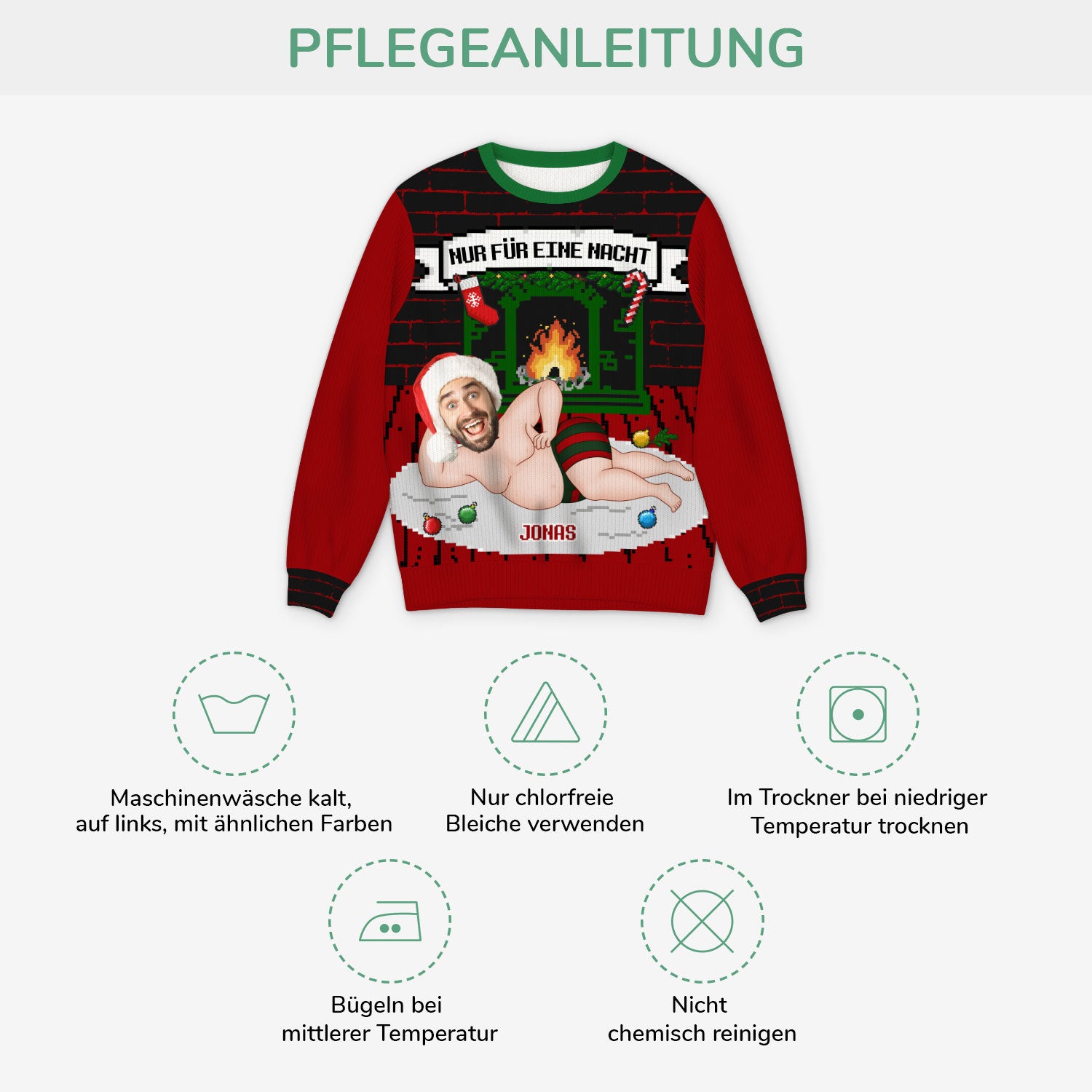 5813WGE4 nur fur eine nacht lustiger weihnachtspullover personalisiert_ mit gesicht 5813W3QAB