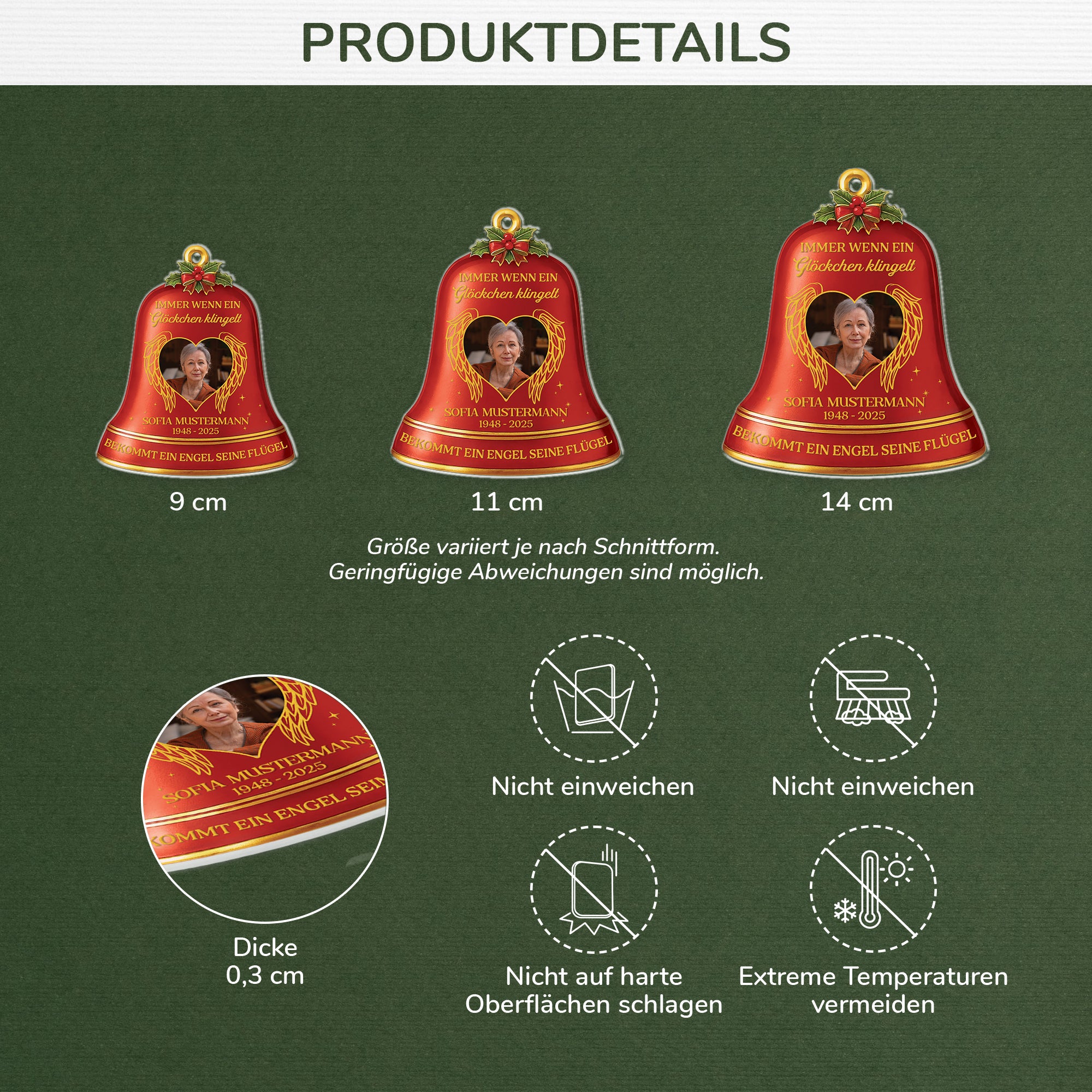 5815OGE3 immer wenn ein glockchen klingelt personalisierter weihnachtsschmuck acryl mit foto zur erinnerung 5815O6VZA
