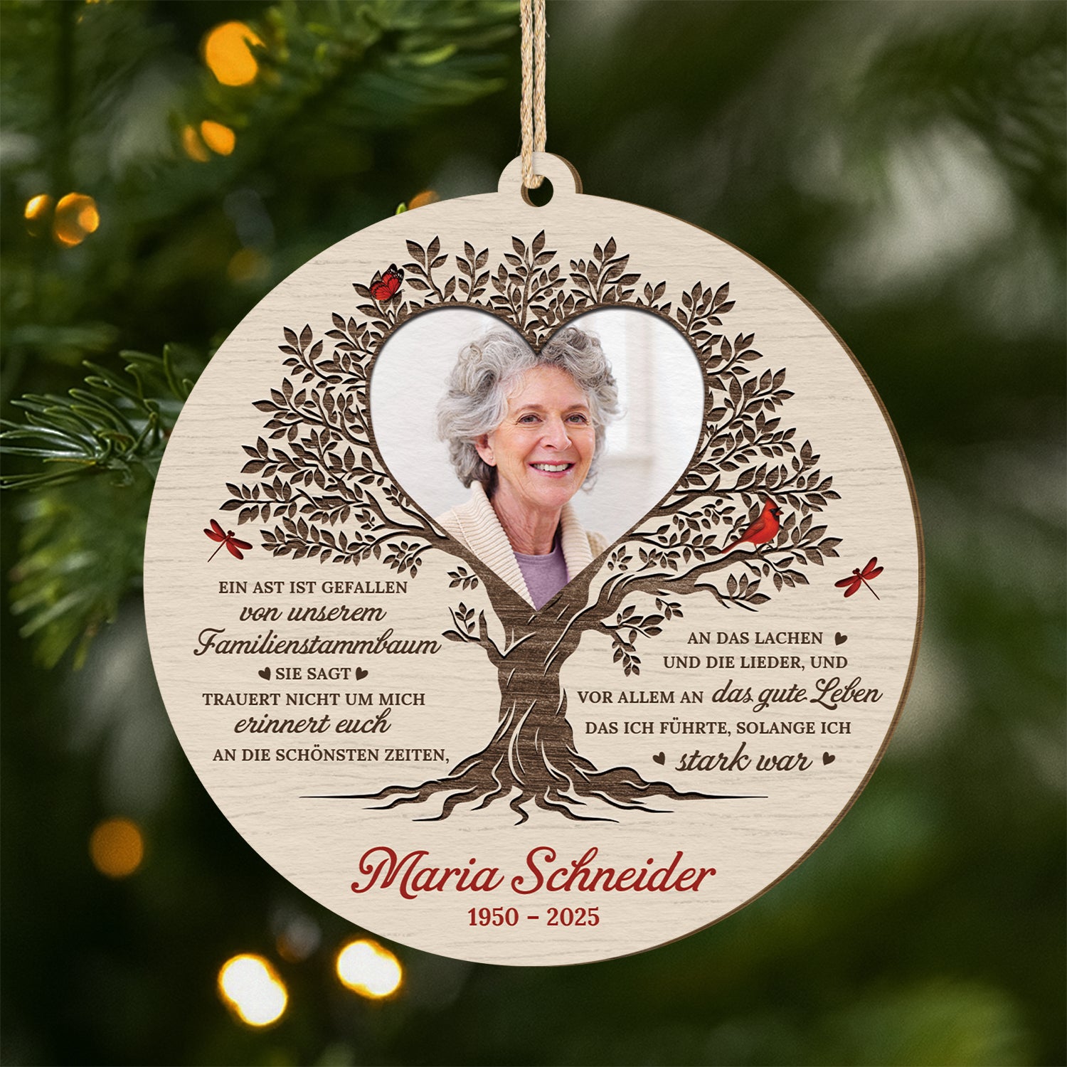 5816OGE1 ein ast ist gefallen von unserem familienstammbaum personalisierte 1 schicht holz ornamente zur erinnerung mit foto 5816O6VNA