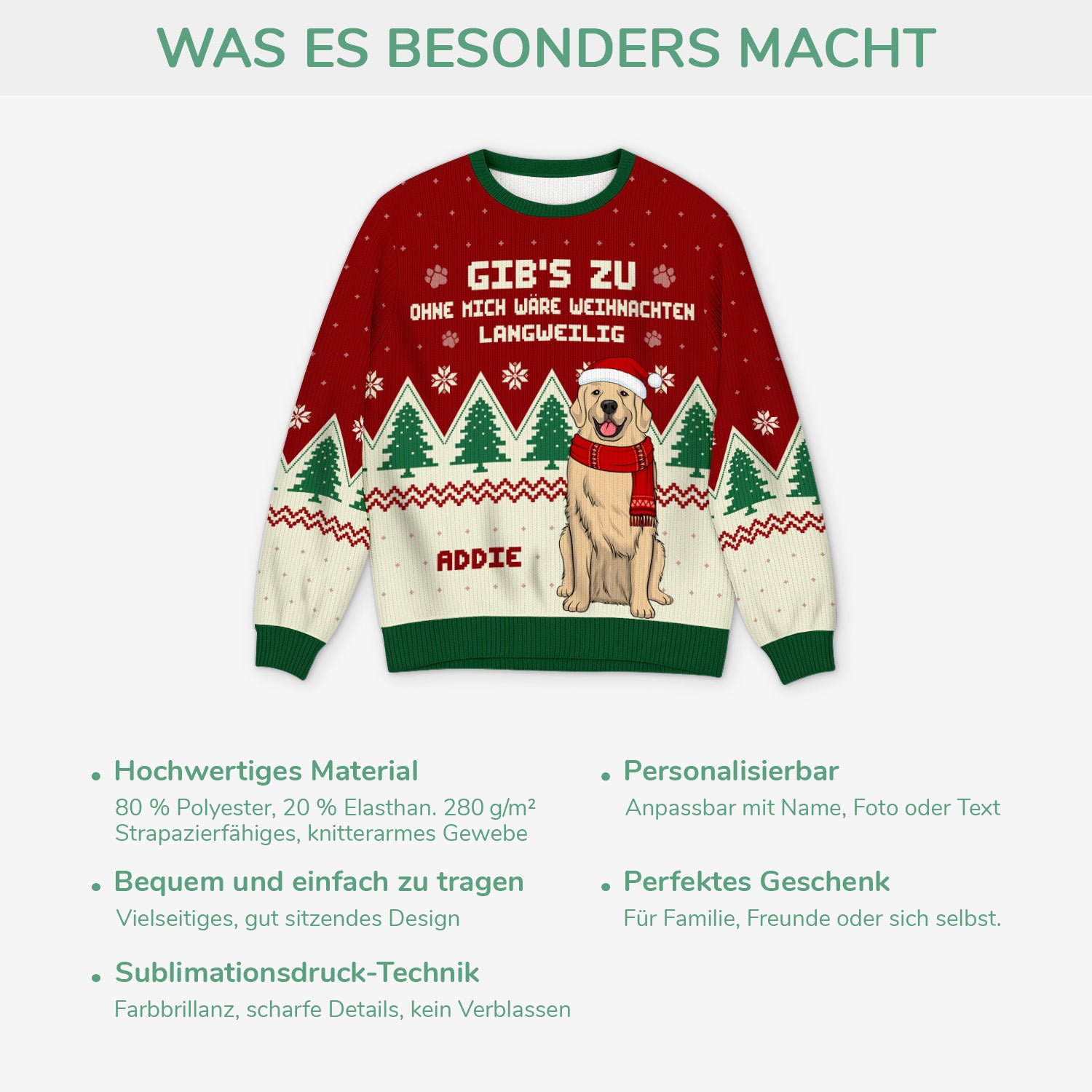 5818WGE5 ohne mich ware das leben langweilig weihnachtspullover hund personalisiert_ 5818W6LTC