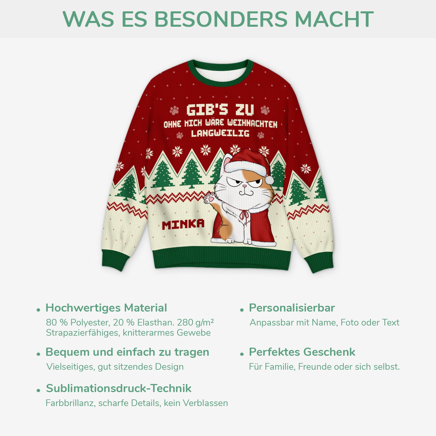 5818WGE5 ohne mich ware das leben langweilig weihnachtspullover katze personalisiert_ 5818W6LTD