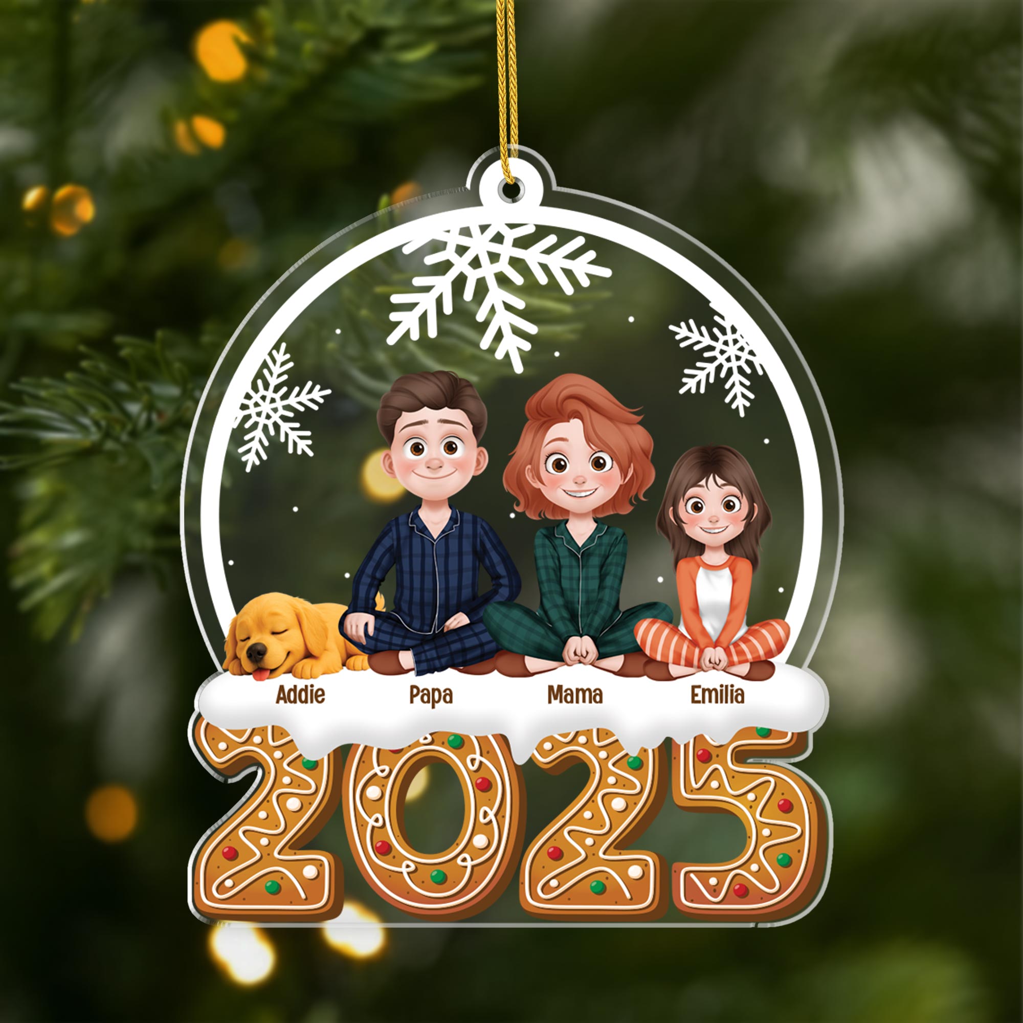 5822OGE1 familie mit hund katze personalisierter weihnachtsschmuck_ acryl 5822OTYAI