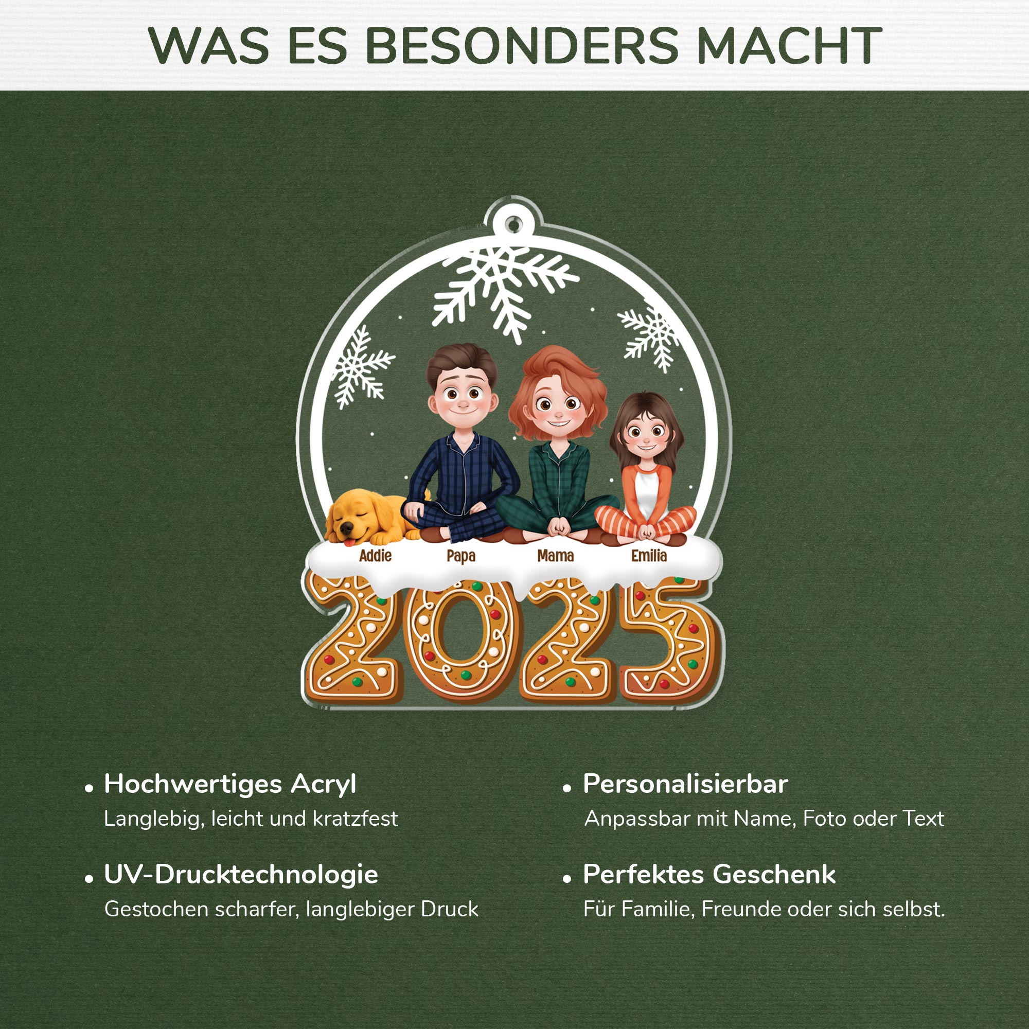 5822OGE4 familie mit hund katze personalisierter weihnachtsschmuck_ acryl 5822OTYAI
