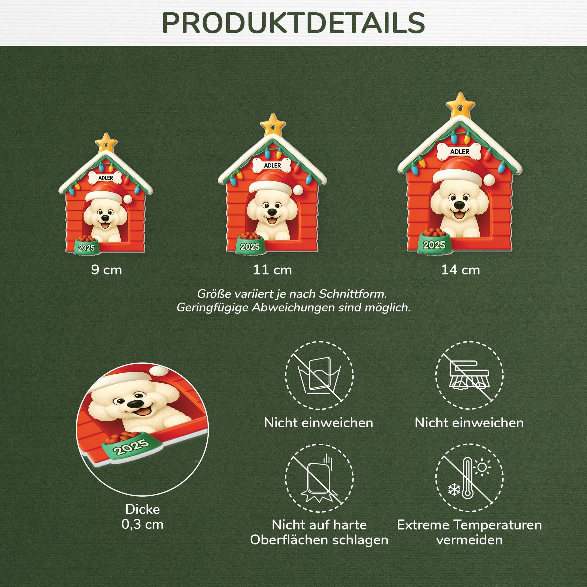 5824OGE3 3d druck effekt hundehaus personalisierter weihnachtsschmuck acryl hunde 5824OKZCC min