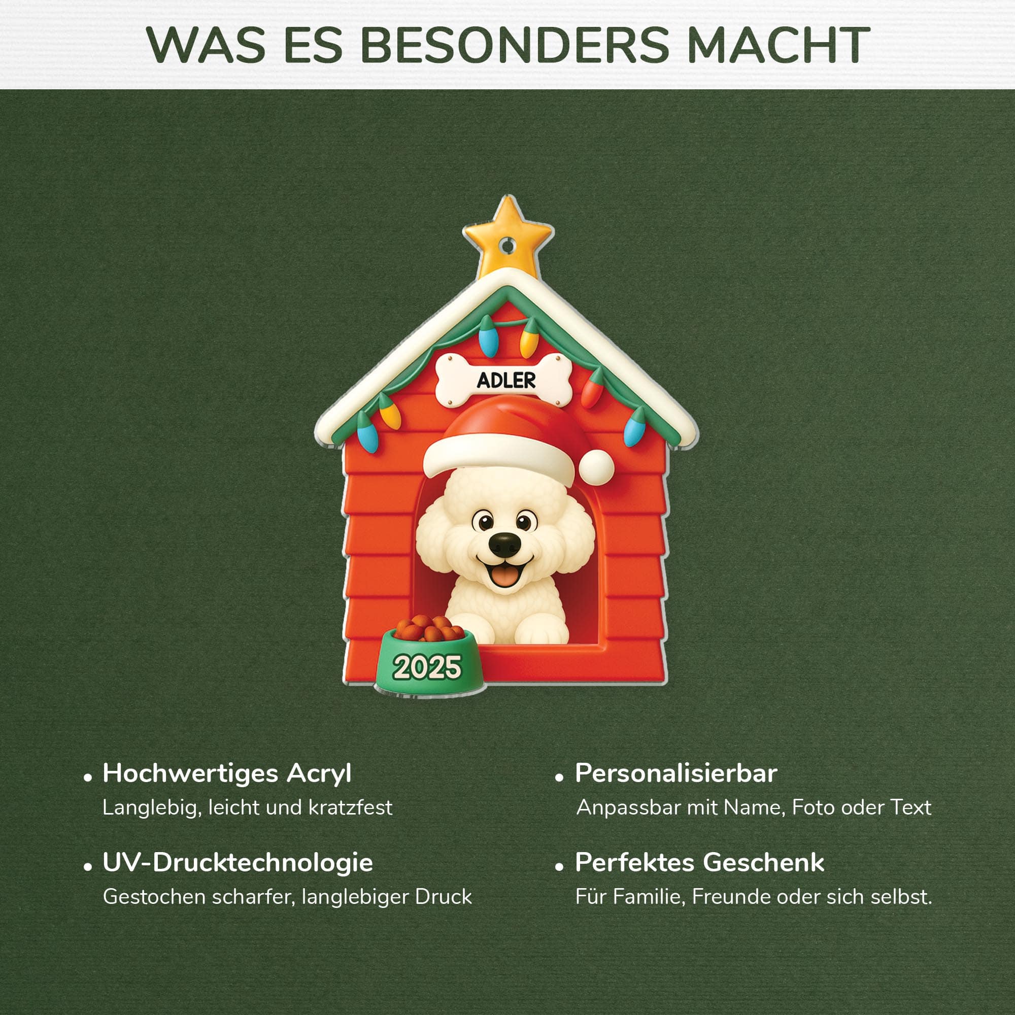 5824OGE4 3d druck effekt hundehaus personalisierter weihnachtsschmuck acryl hunde 5824OKZCC min